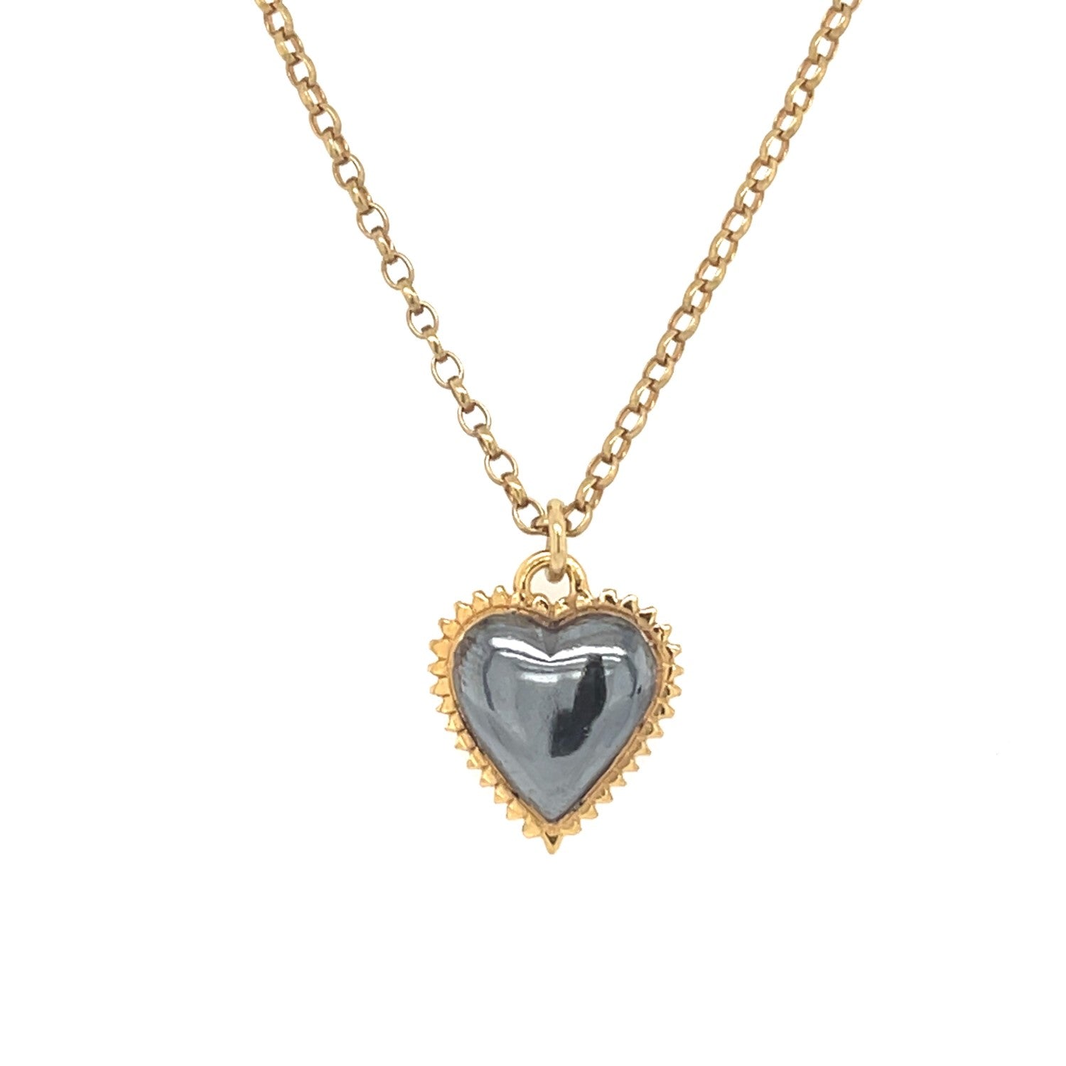 Lulu Heart Pendant - Black and Gold