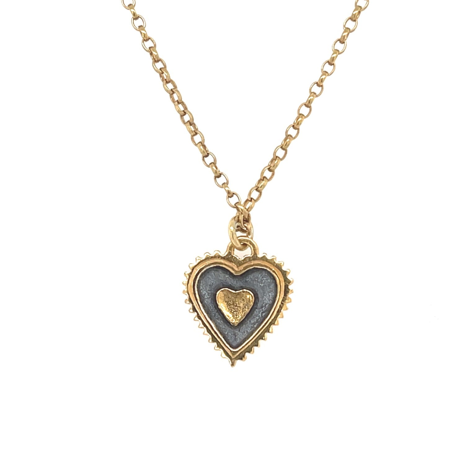 Lulu Heart Pendant - Black and Gold