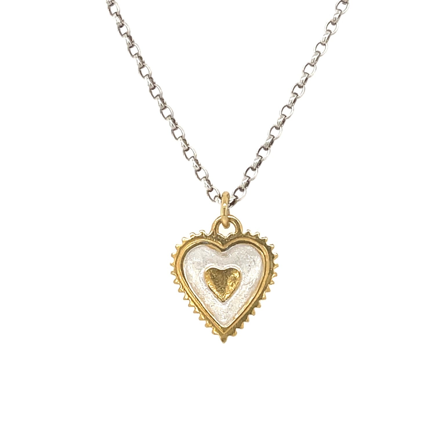 Lulu Heart Pendant - Silver Chain