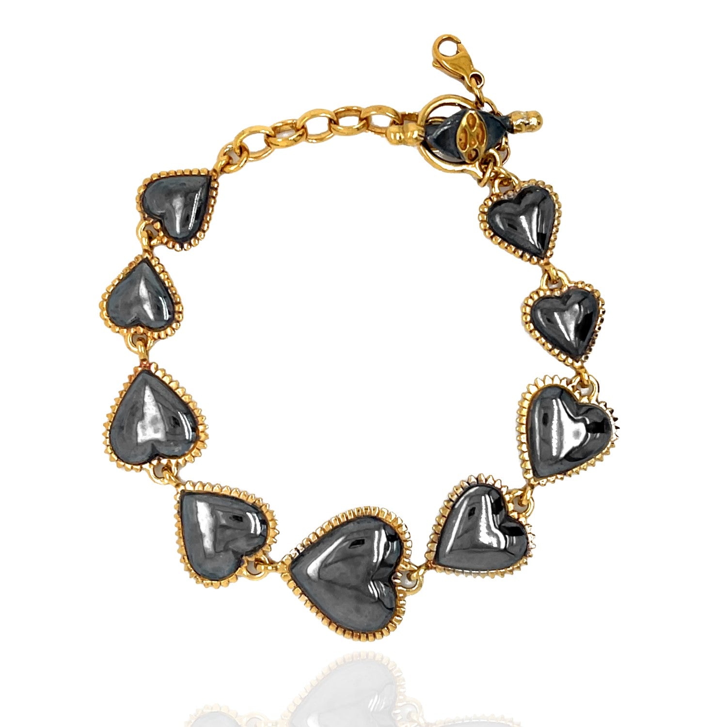 Queen Of Hearts Bracelet - Black and Gold