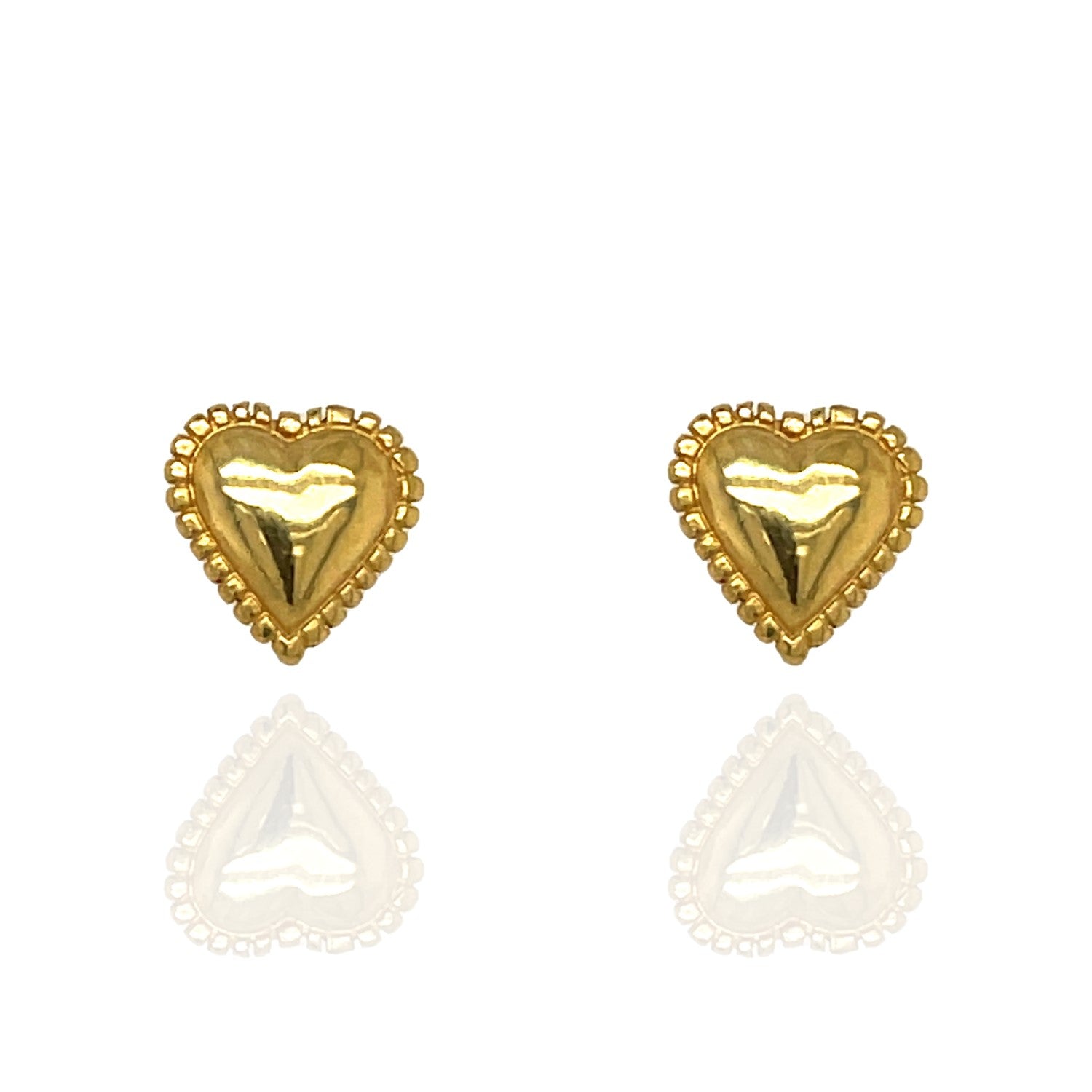 Zoe Heart Stud Earrings - Gold