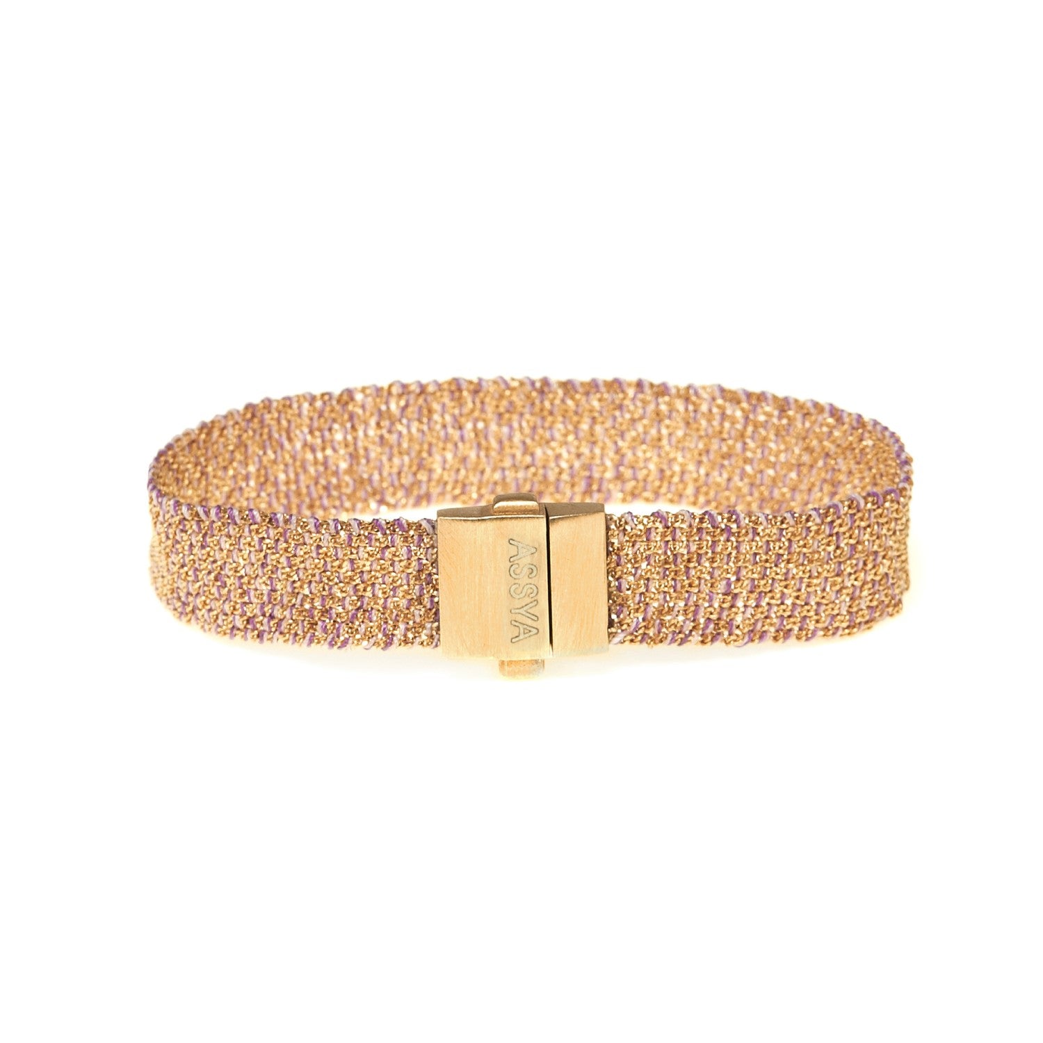 Weaved Bracelet Gold and Lilac