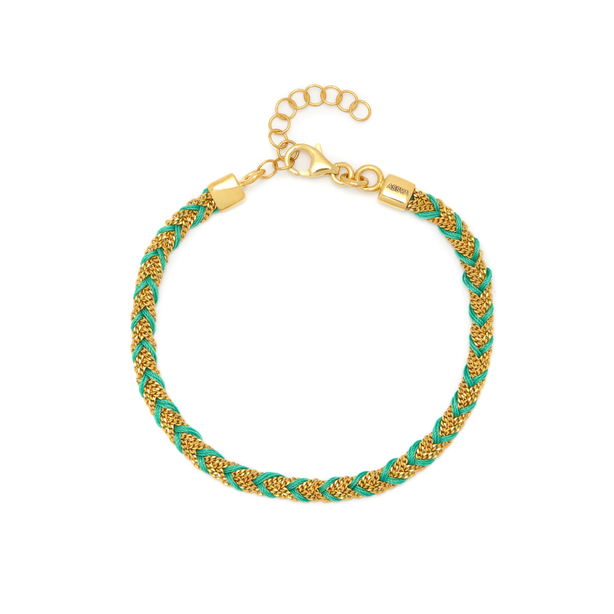 Green and Gold Kuna Friendship Bracelet ASSYA La Maison Couture