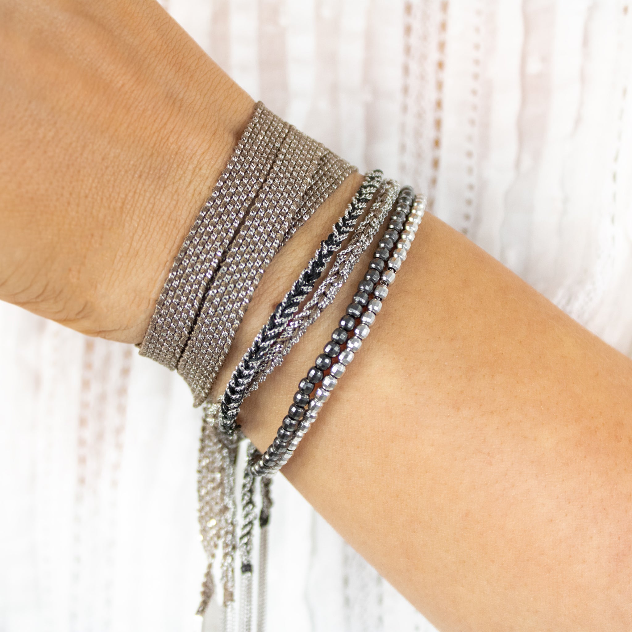 Grey and Silver Friendship Bracelet ASSYA La Maison Couture