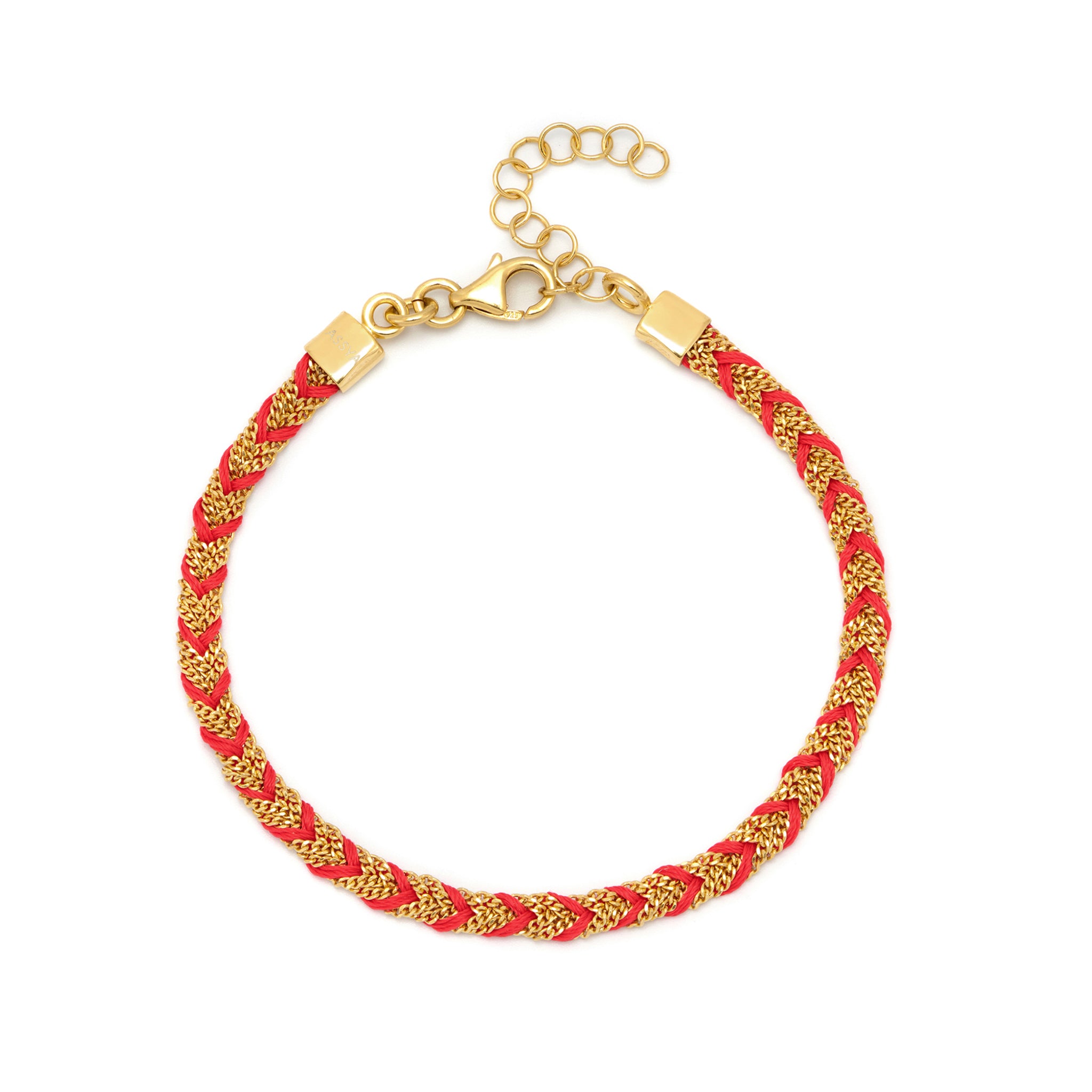 Red and Gold Kuna Friendship Bracelet ASSYA La Maison Couture