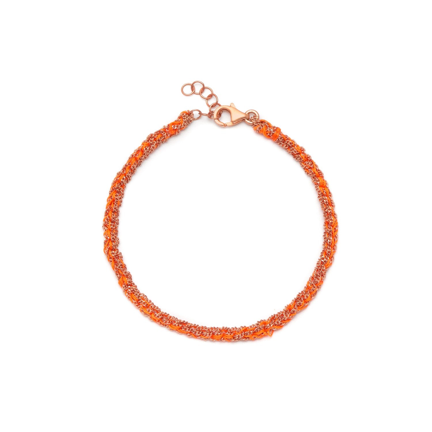 Panama Friendship Bracelet Rose Gold and Orange