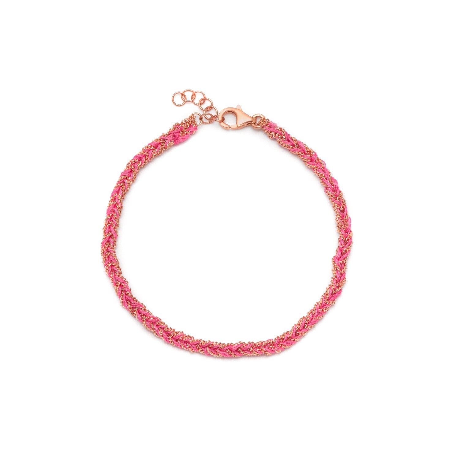 Panama Friendship Bracelet Rose Gold and Pink