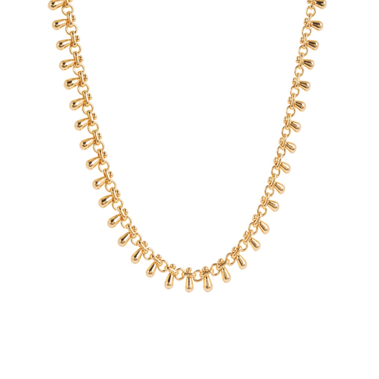 Katia Gold Chain Necklace with Teardrop Tassels