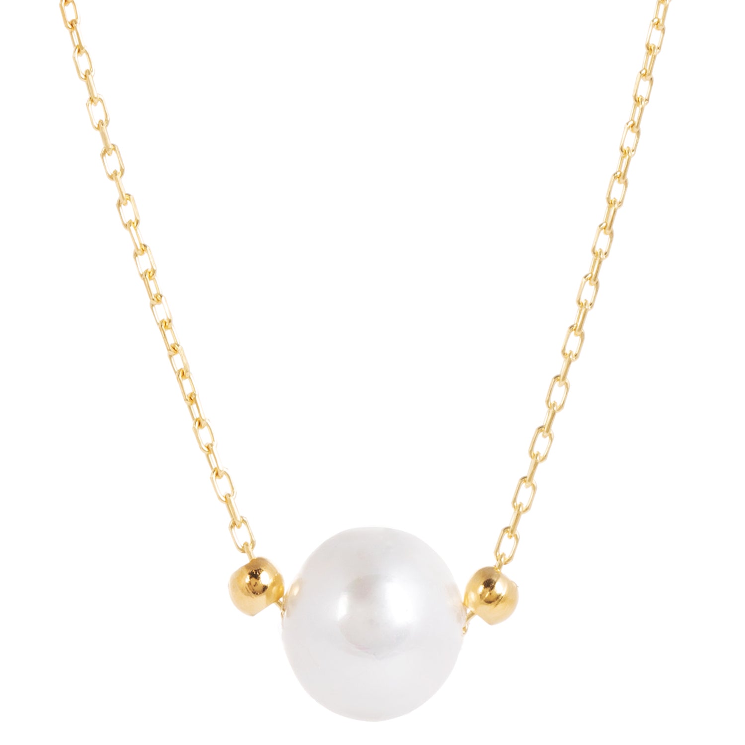 Laura Gold Chain Necklace with Single Pearl