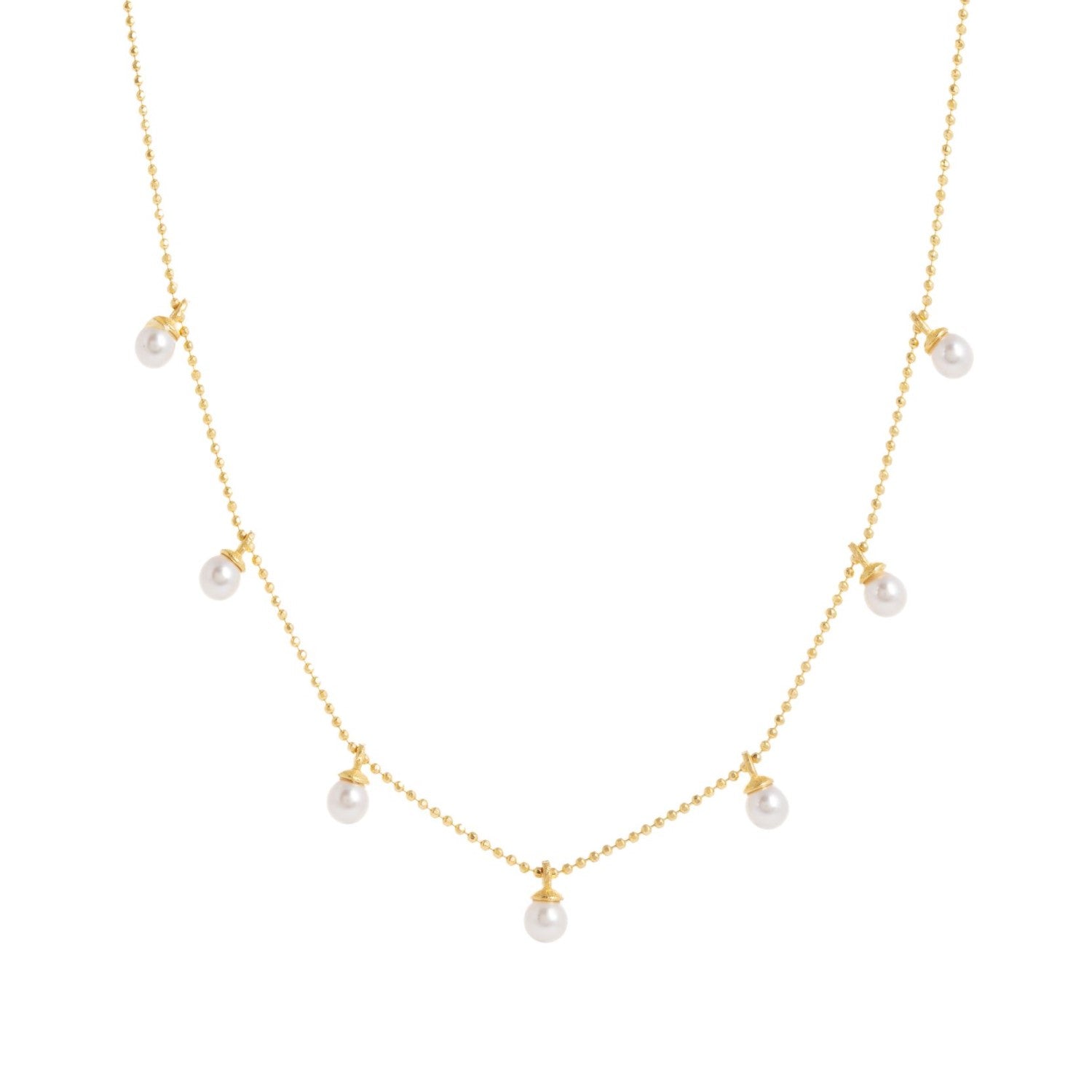 Laura Gold Chain Necklace with Tiny Pearls