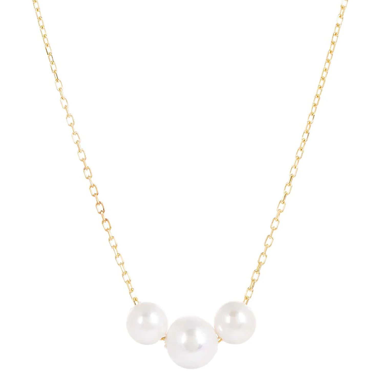 Laura Gold Chain Necklace with Tripple Pearls