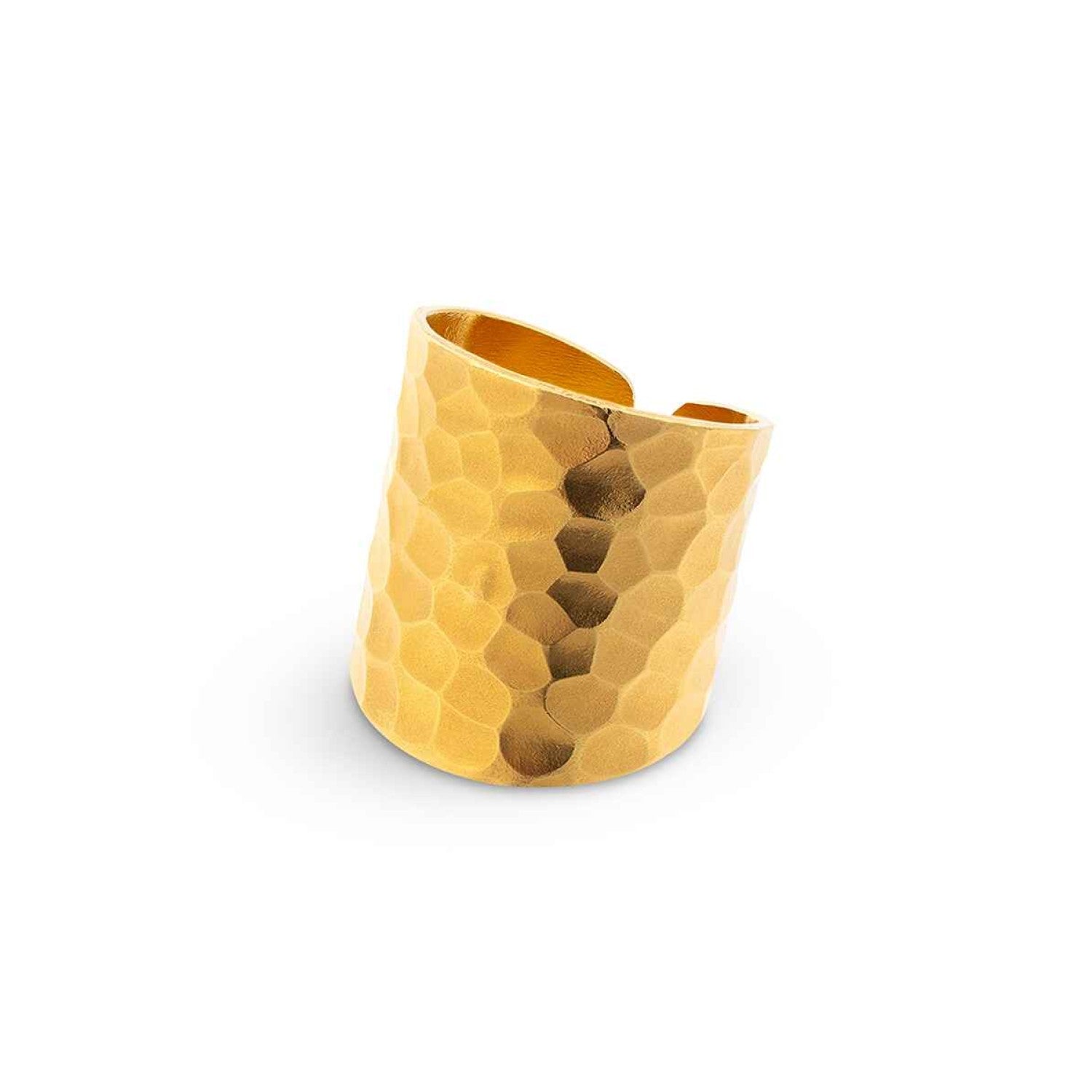 Nudo Gold Long Hammered Ring Amadeus La Maison Couture