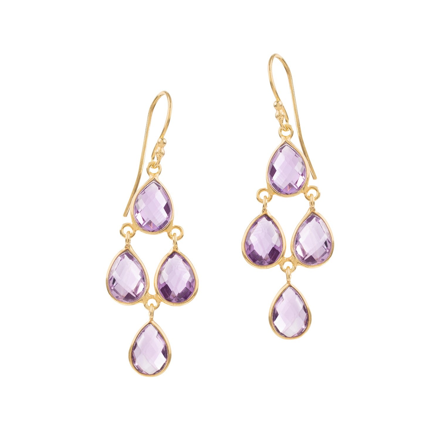 Sophia Amethyst Chandelier Earrings