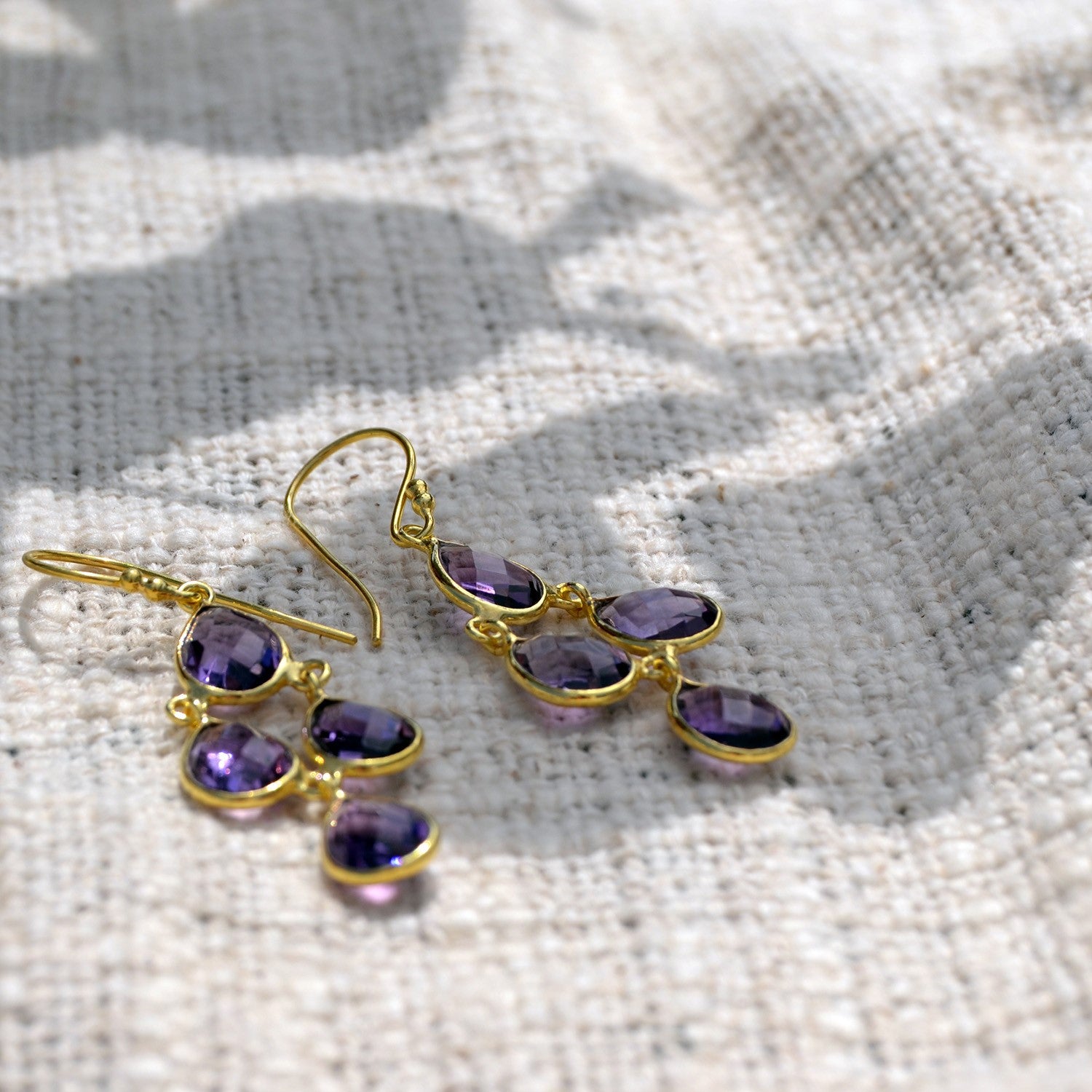 Sophia Amethyst Chandelier Earrings