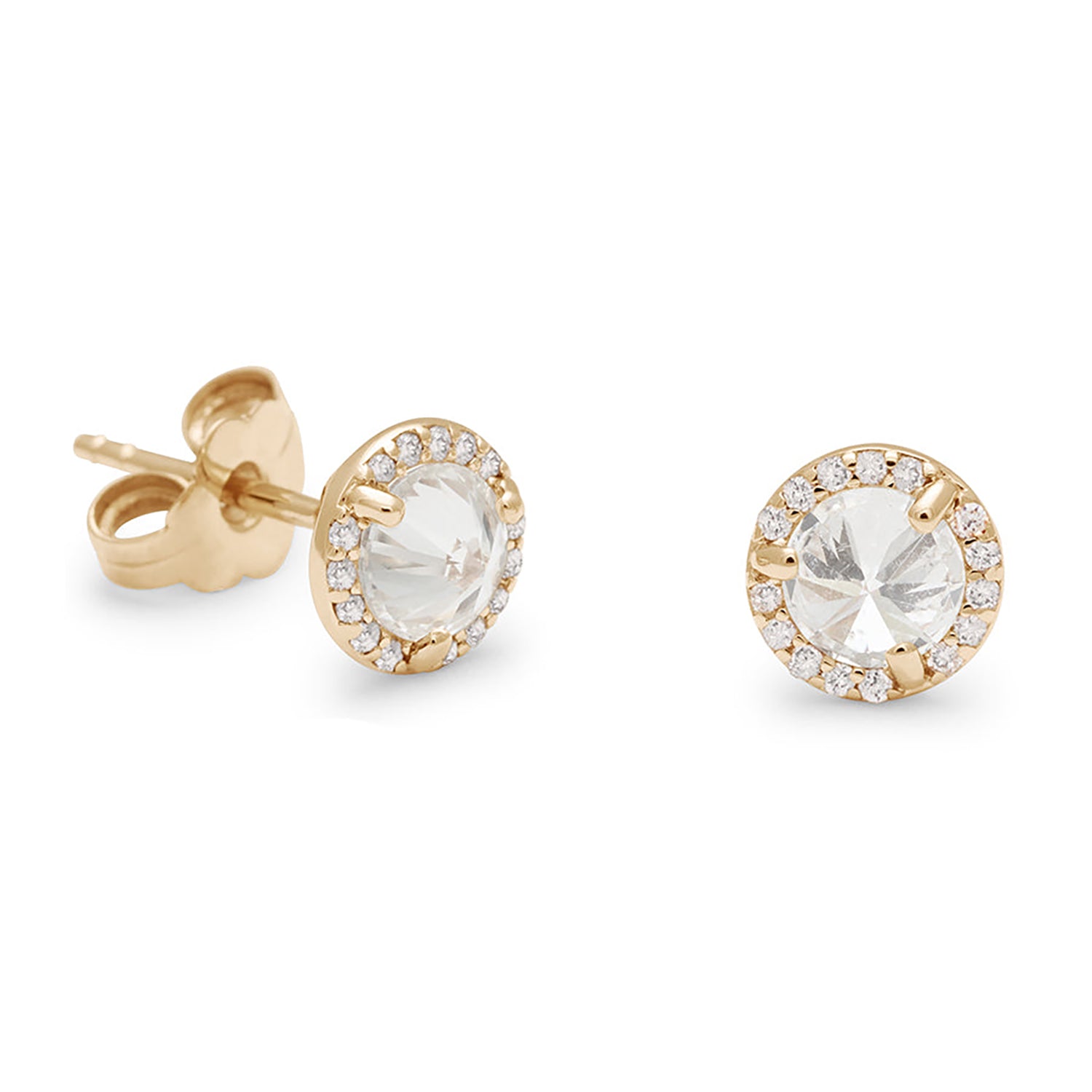 Rosette Stud Earrings (Medium) - Lab White Diamonds