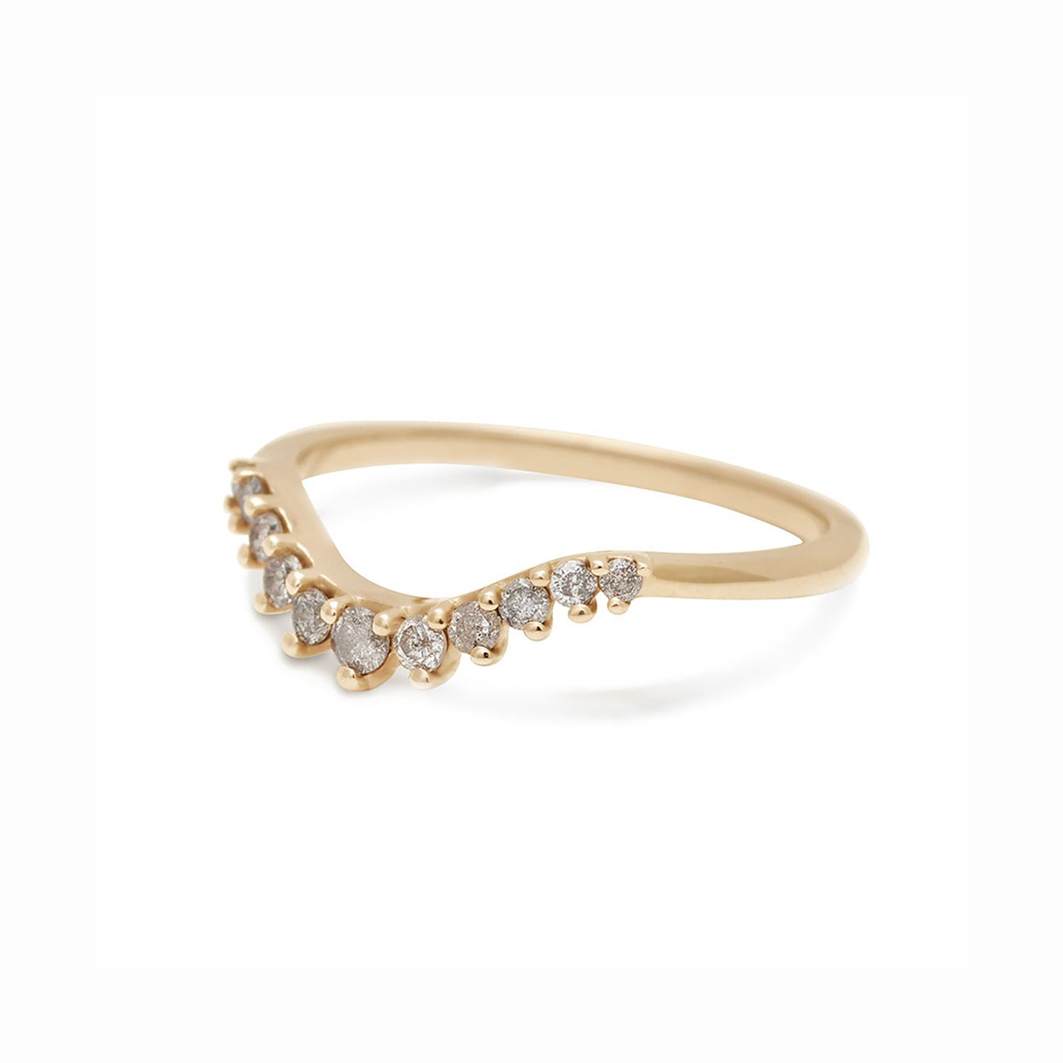 Tiara Curve Band - Grey Diamonds