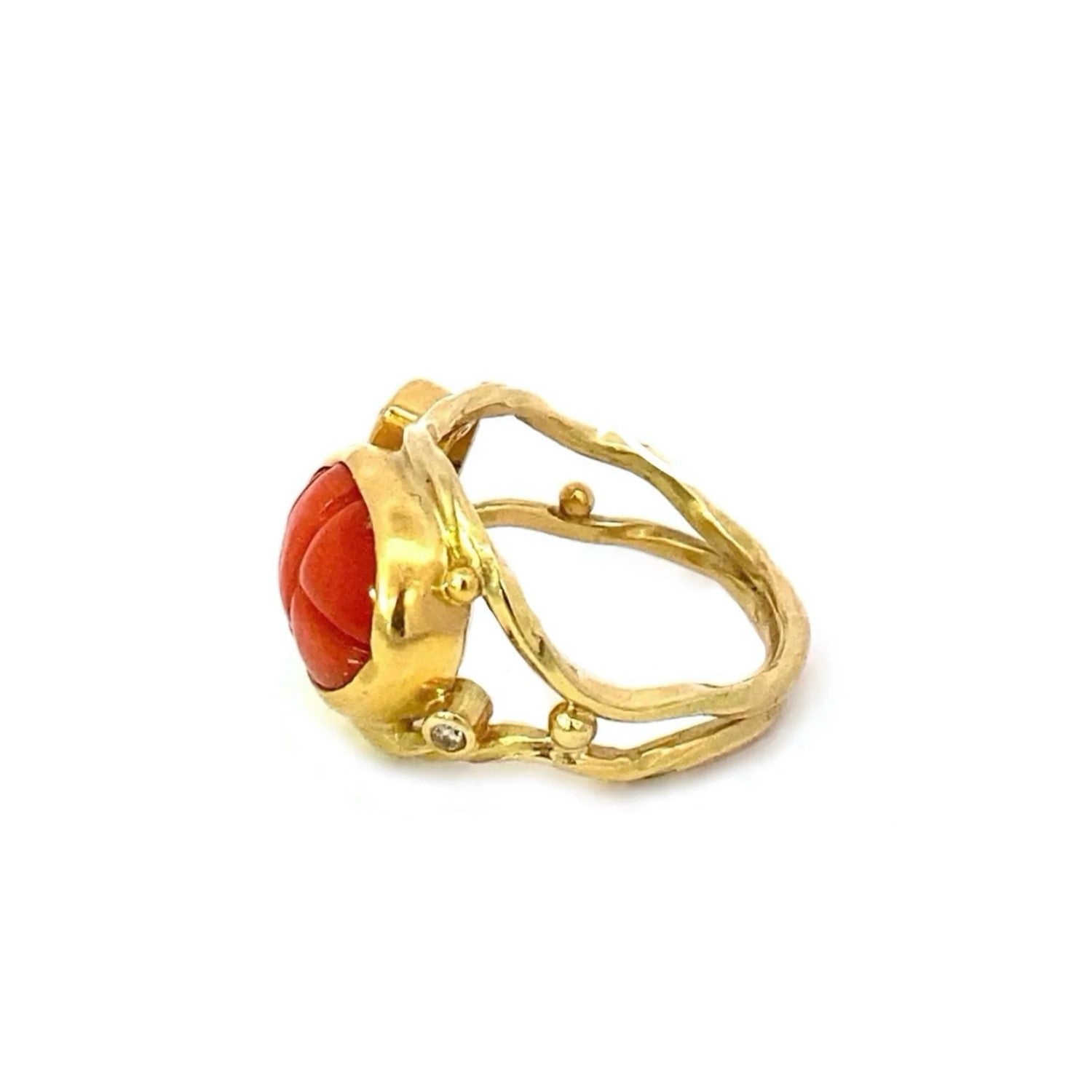 Coral Double Seafire Ring Bergsøe Jewellery sustainable hand made jewellery from Copenhagen La Maison Couture