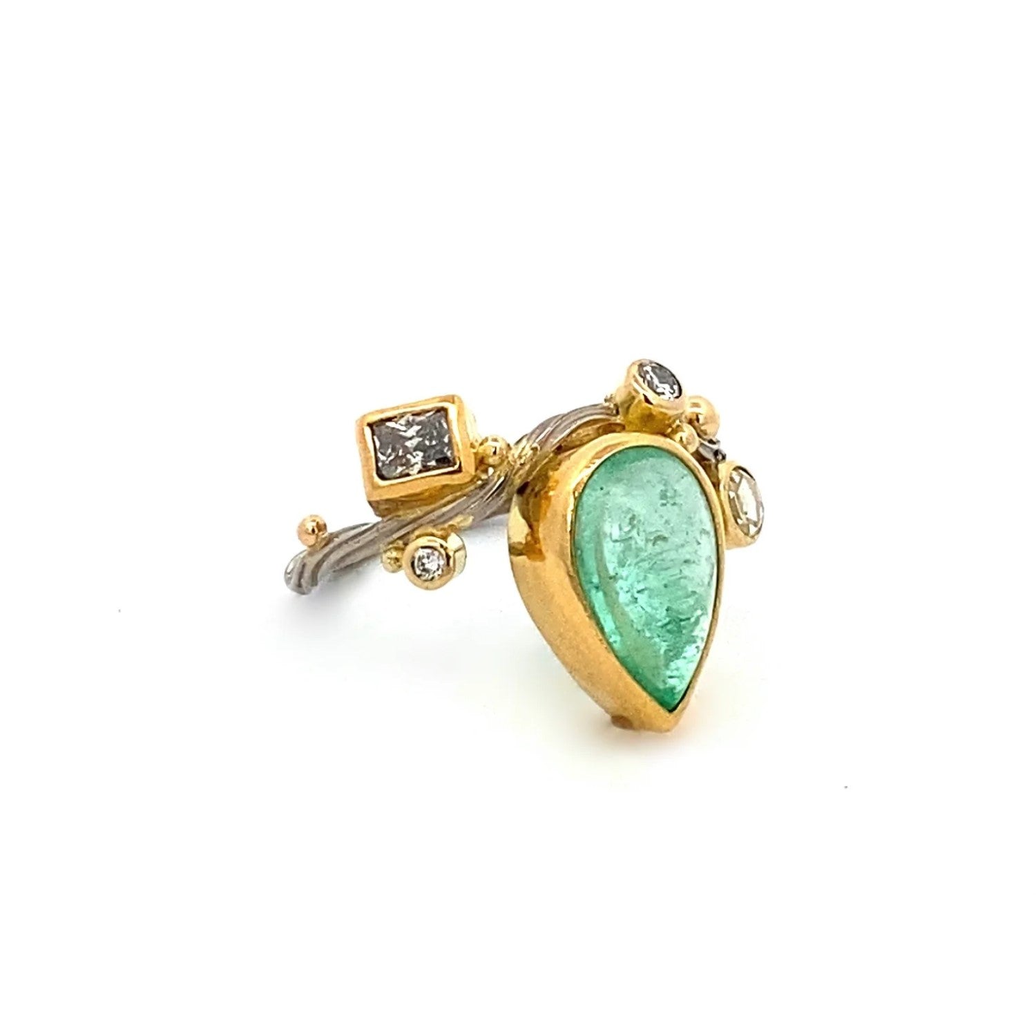 Emerald Seafire Ring Bergsøe Jewellery sustainable hand made jewellery from Copenhagen La Maison Couture