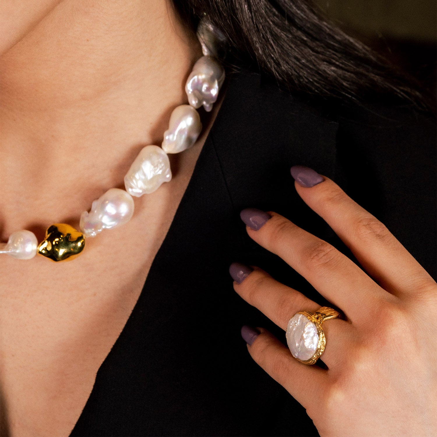 The Aphrodite Baroque Pearl Ring Ece London Sustainable Jewellery La Maison Couture