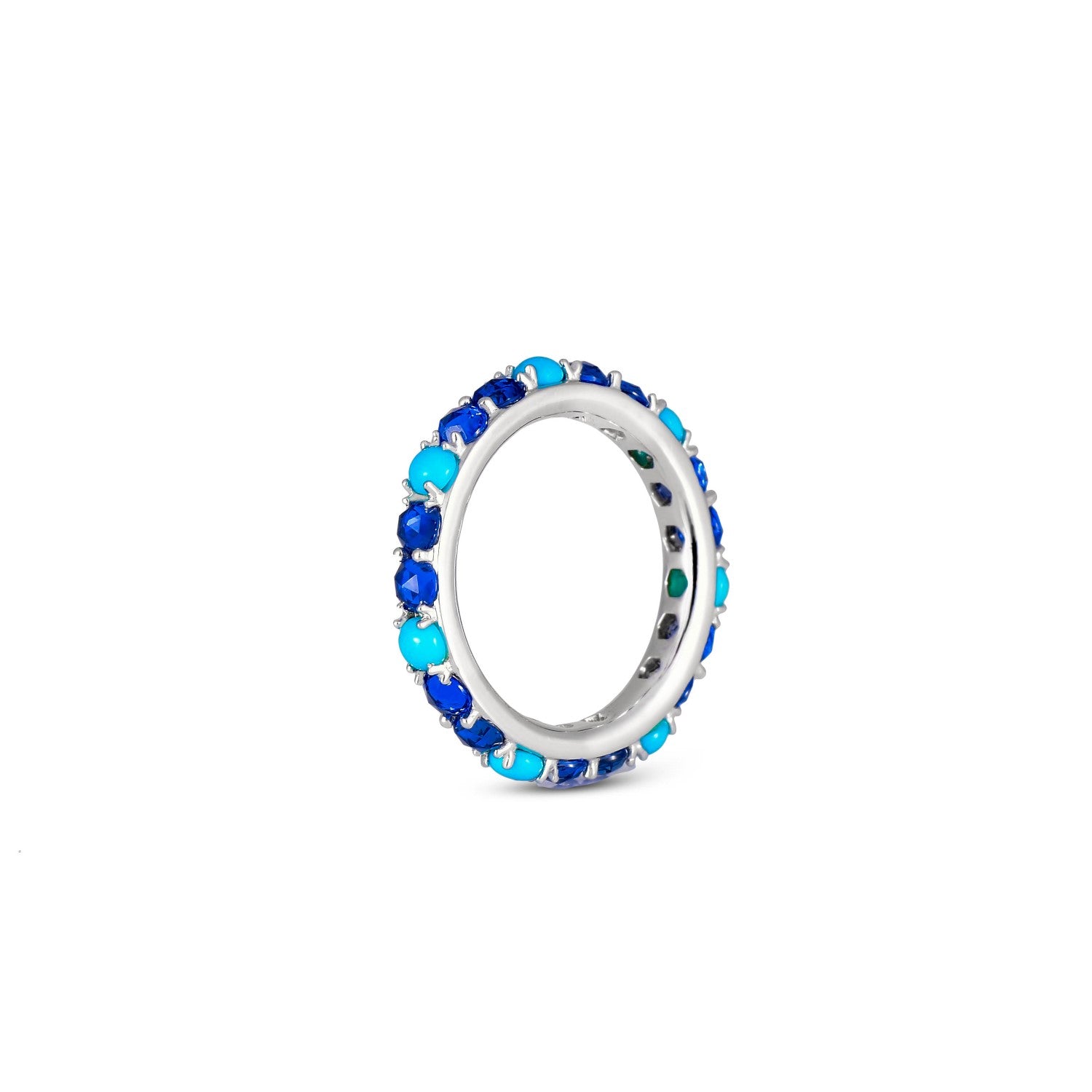 Jaipur Blue Sapphire and Turquoise Ring