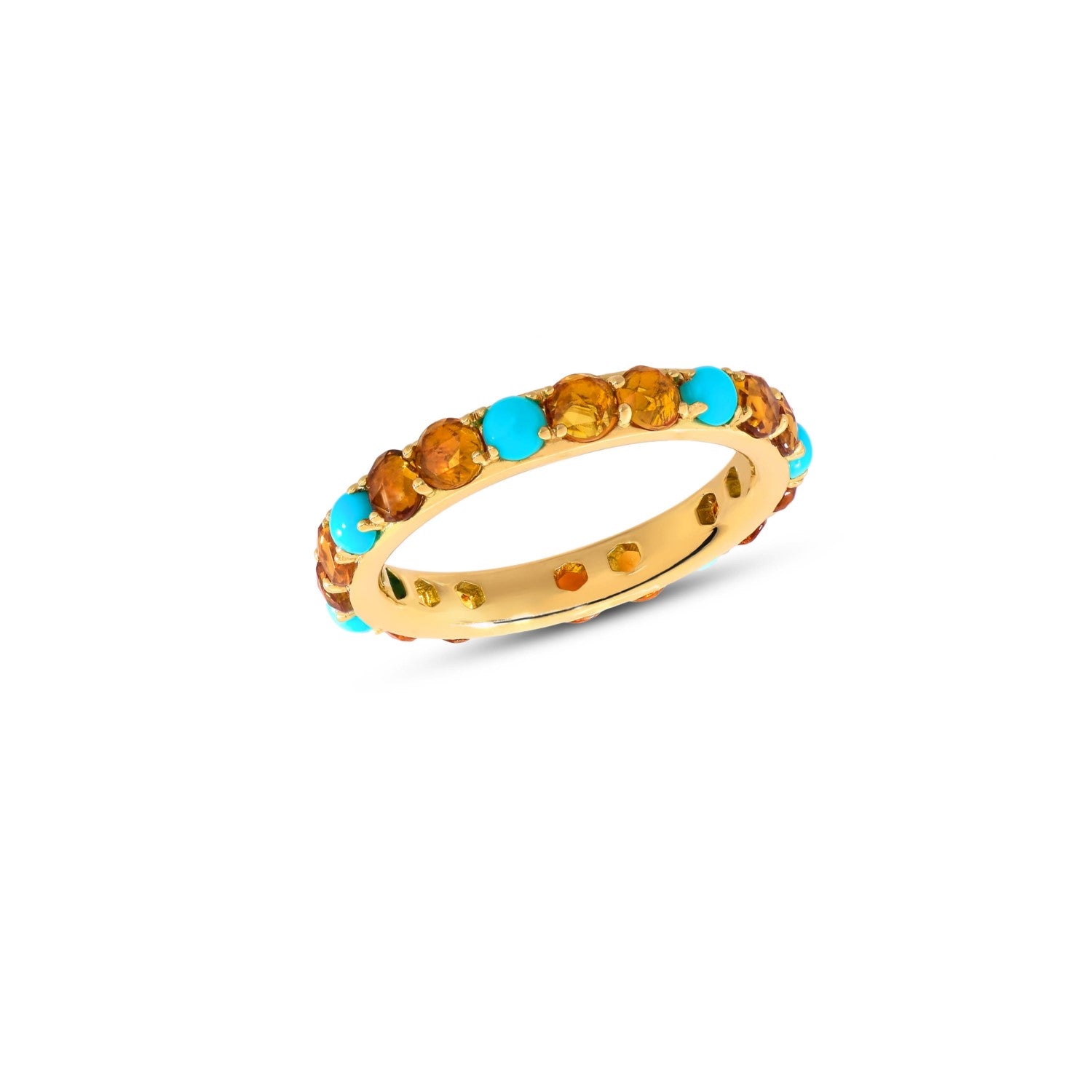 Jaipur Citrine and Turquoise Ring