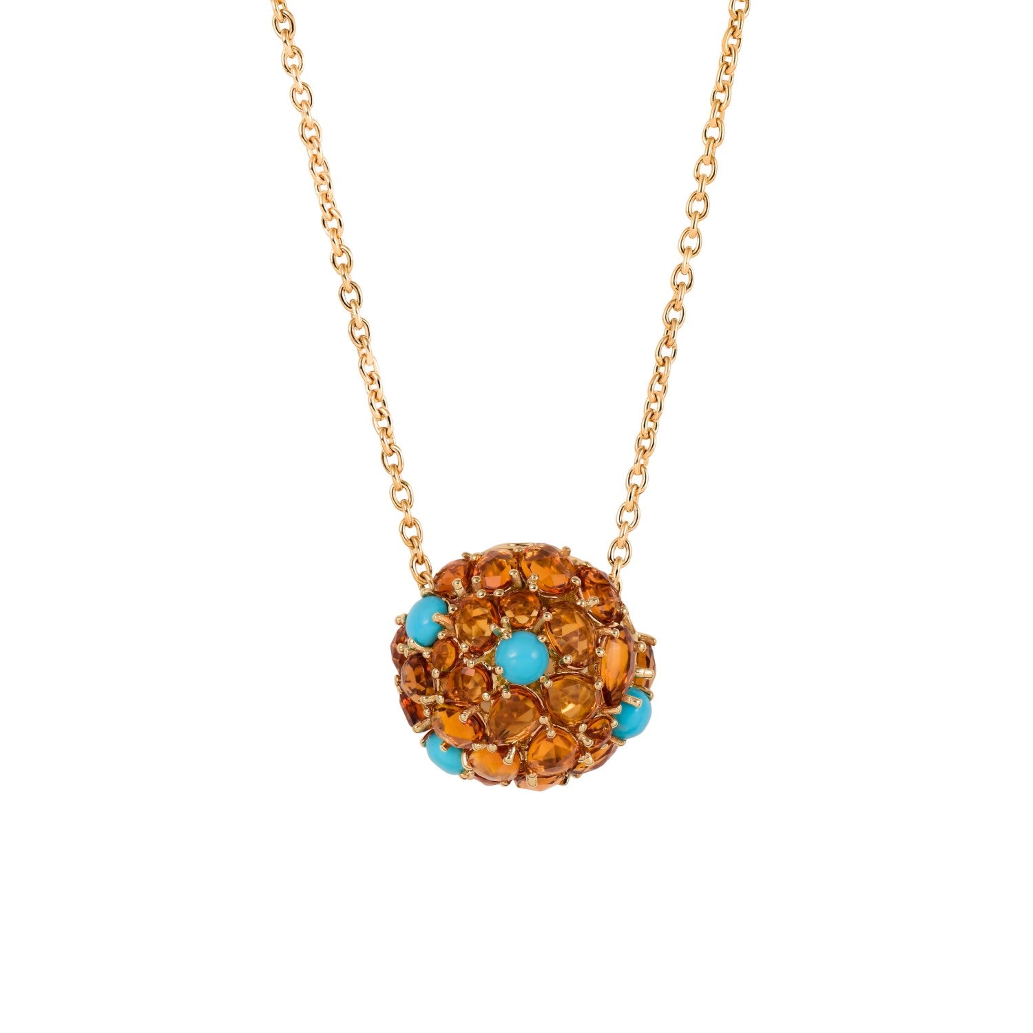 Jaipur Citrine and Turquoise Pendant