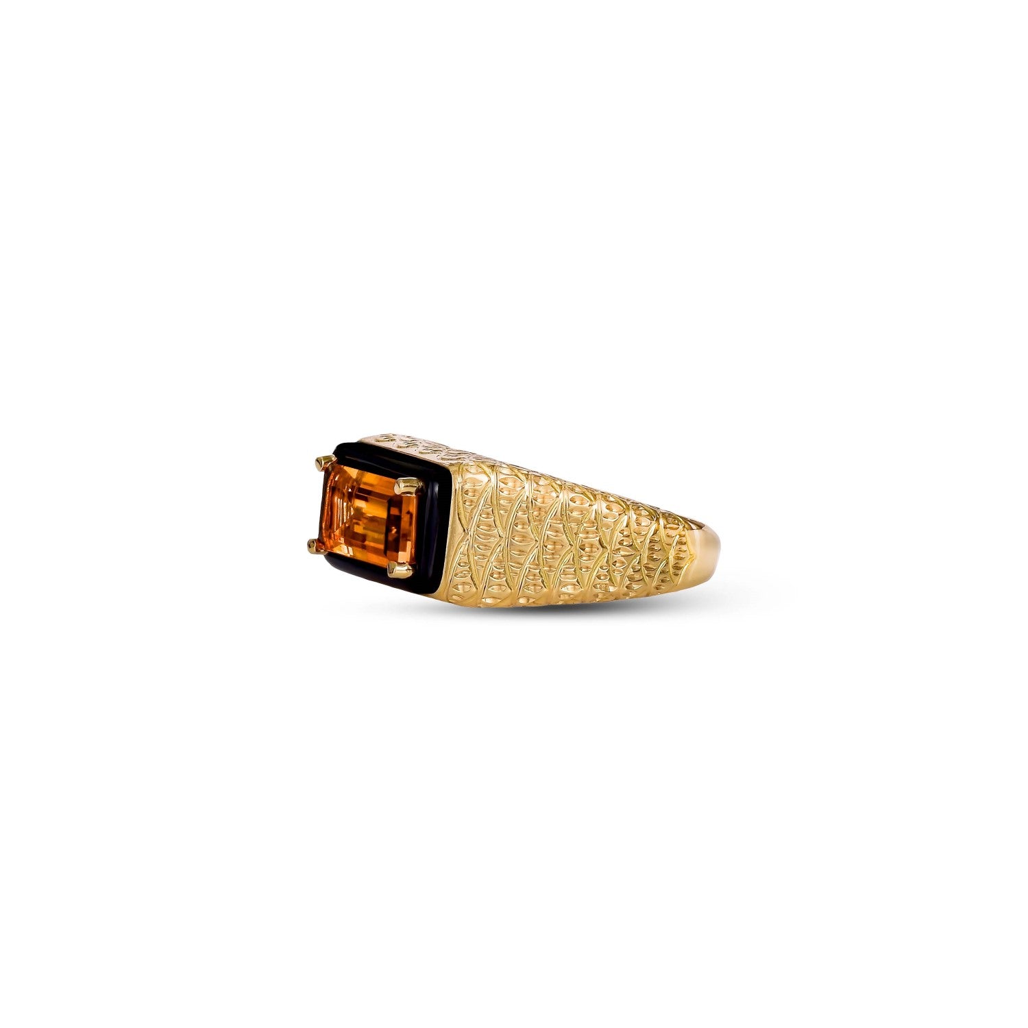 Aravali Citrine Baguette Ring