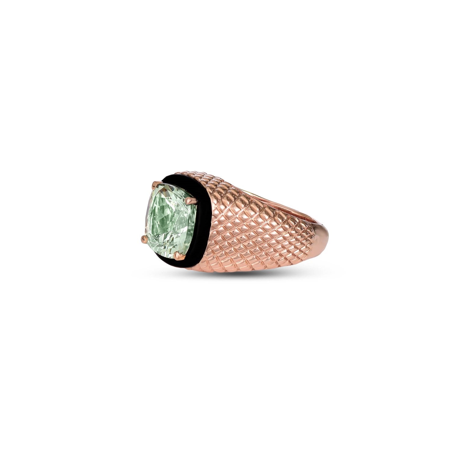 Aravali Green Amethyst Cushion Ring