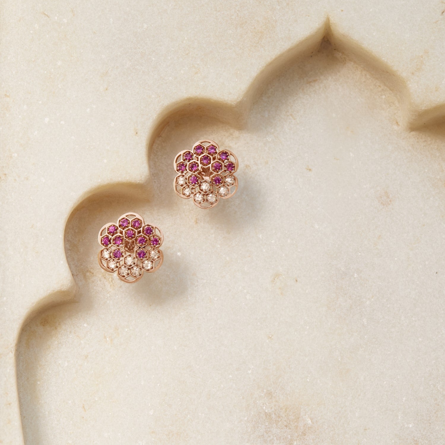 Sarai Pink Sapphire and Diamond Earrings