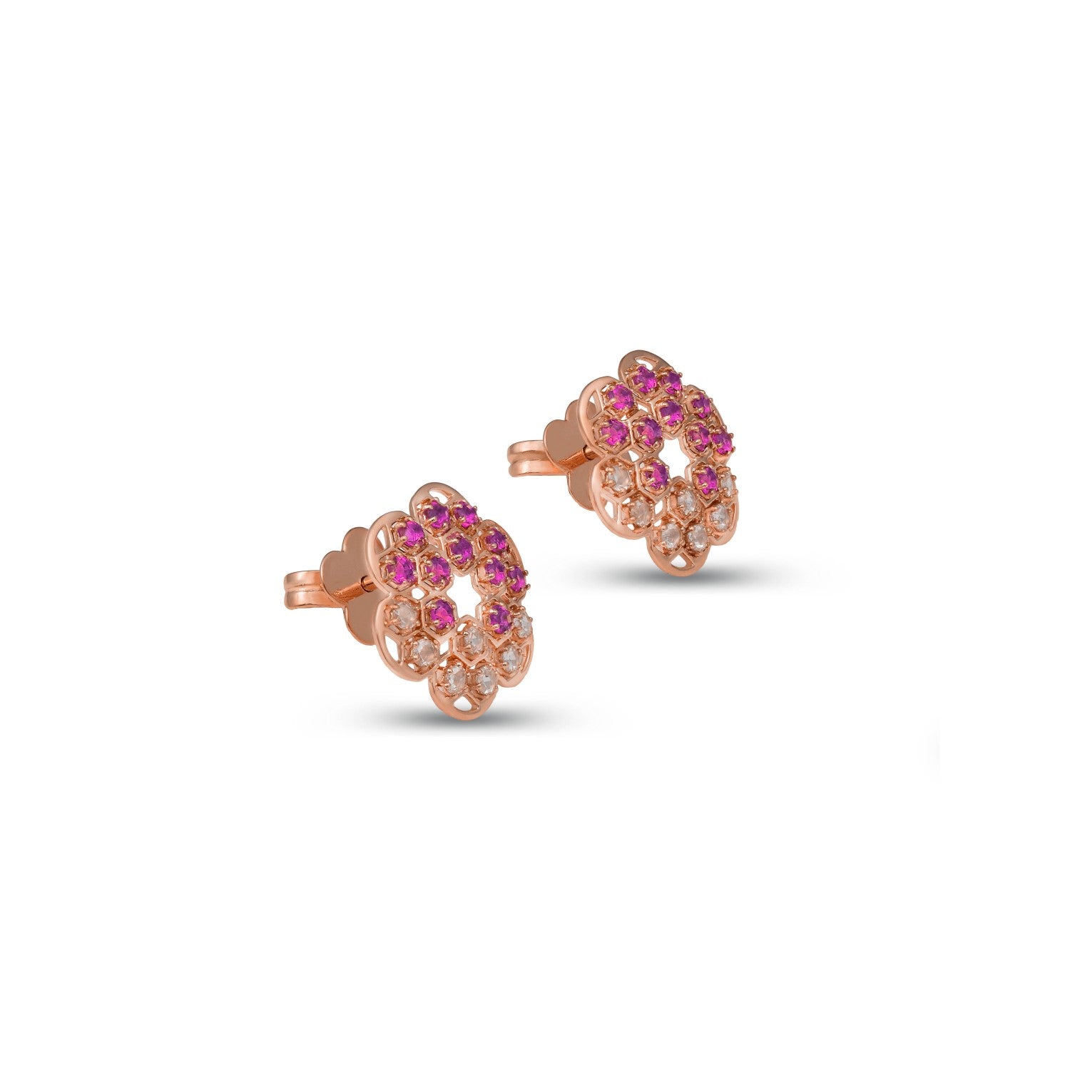 Sarai Pink Sapphire and Diamond Earrings