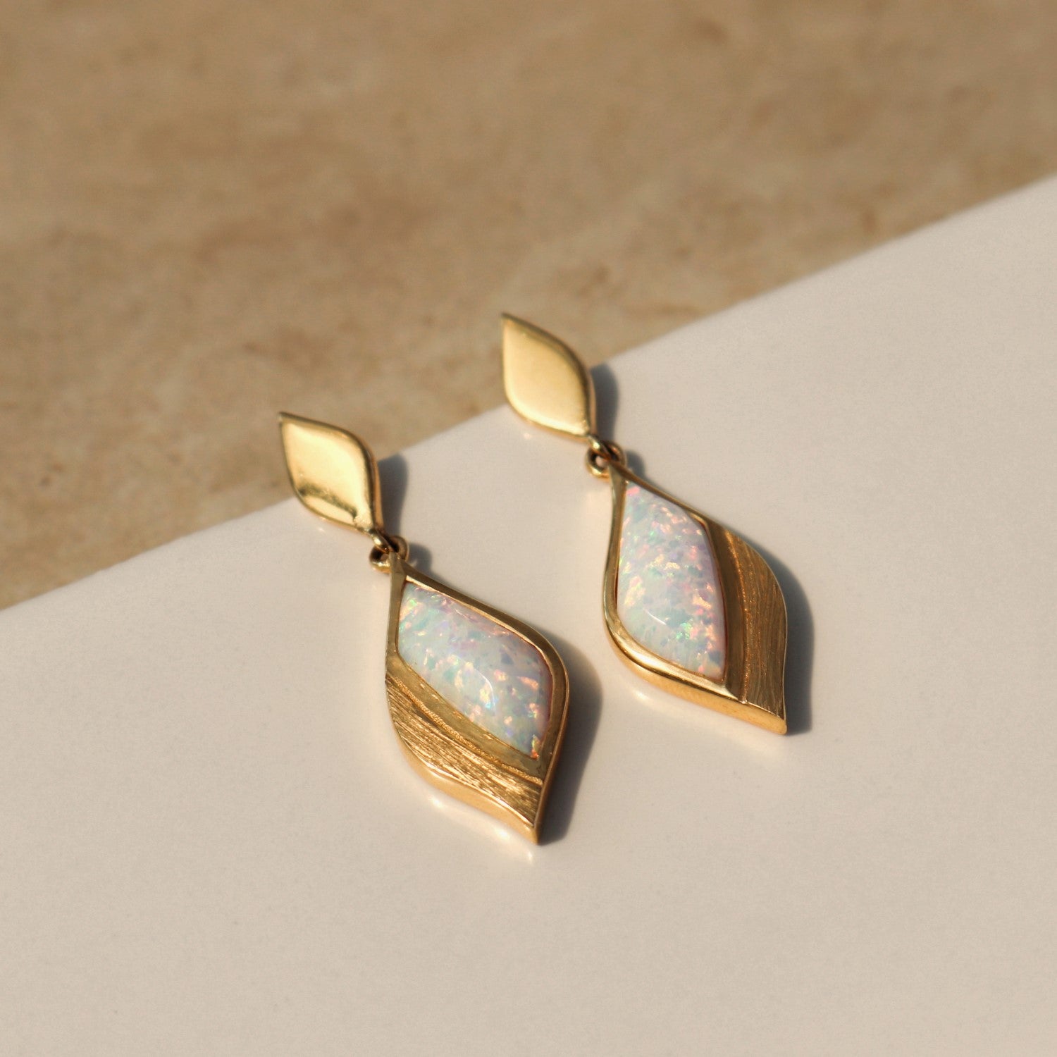 Clarity Gold Opal Earrings