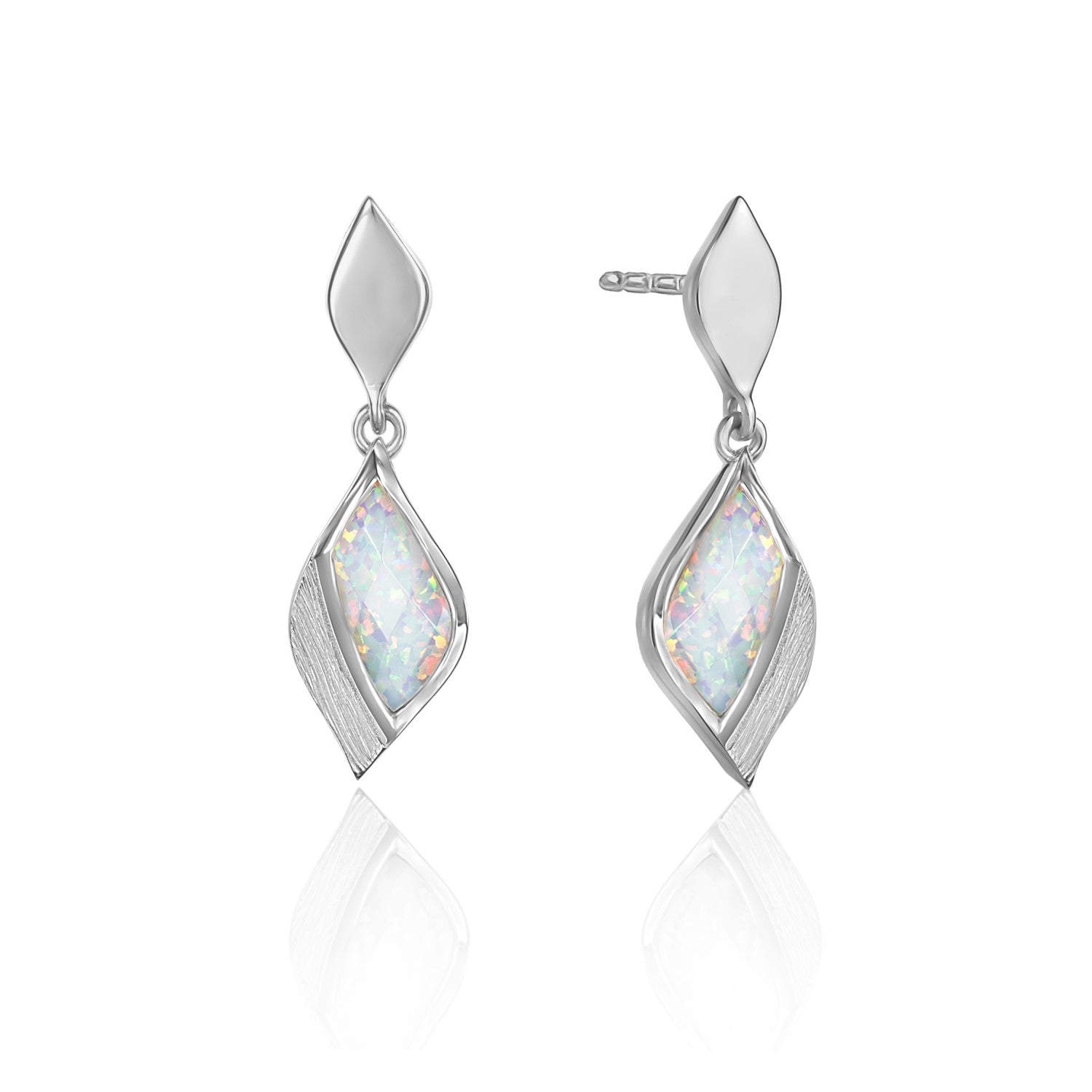 Clarity Silver Opal Earrings