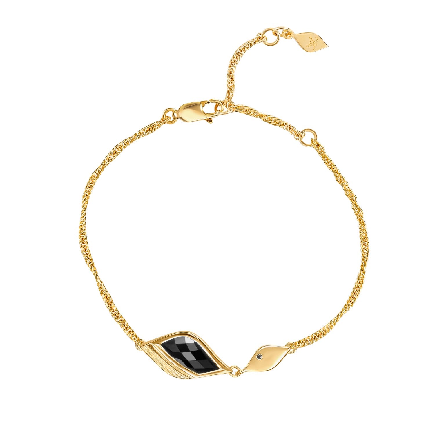 Strength Gold Onyx Bracelet