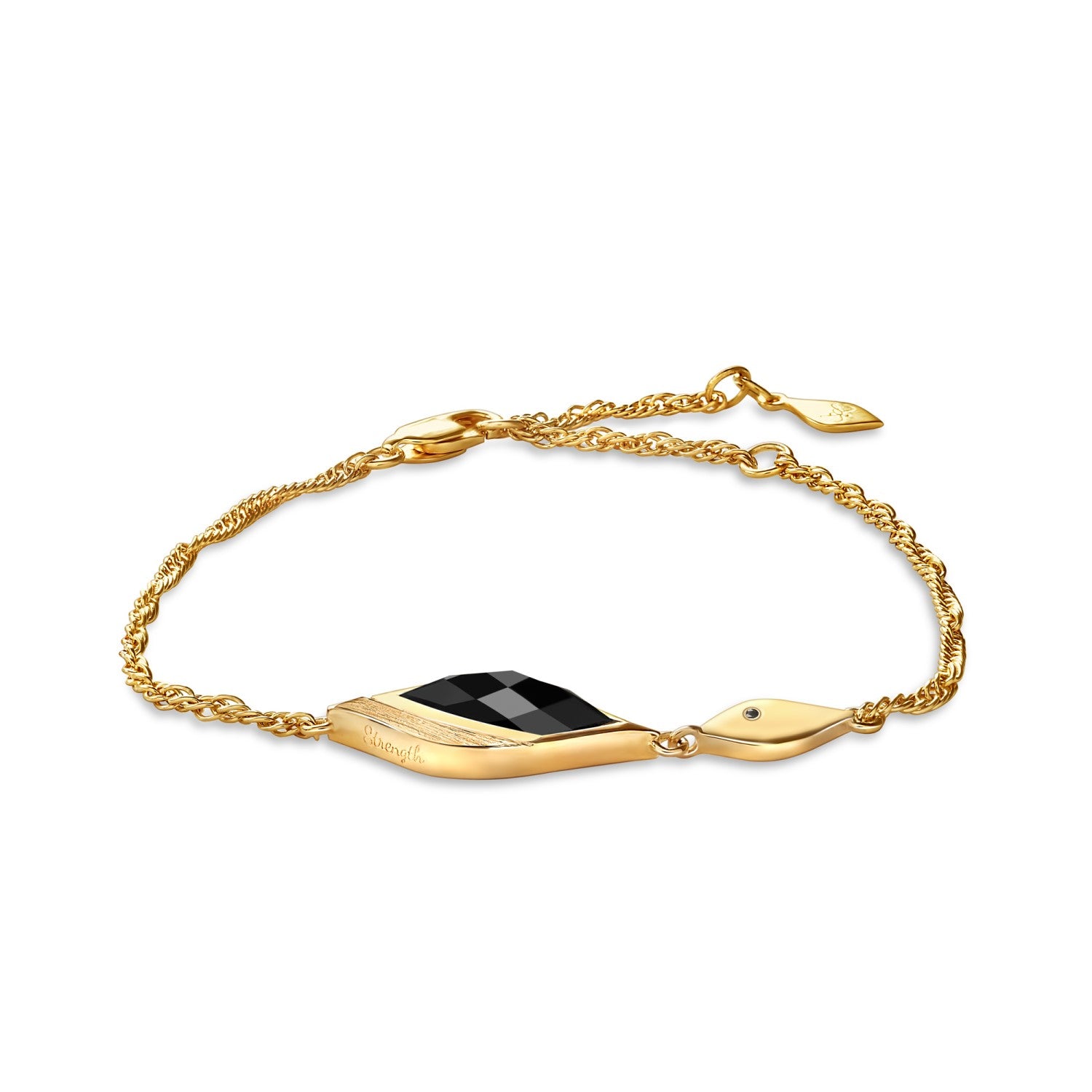 Strength Gold Onyx Bracelet