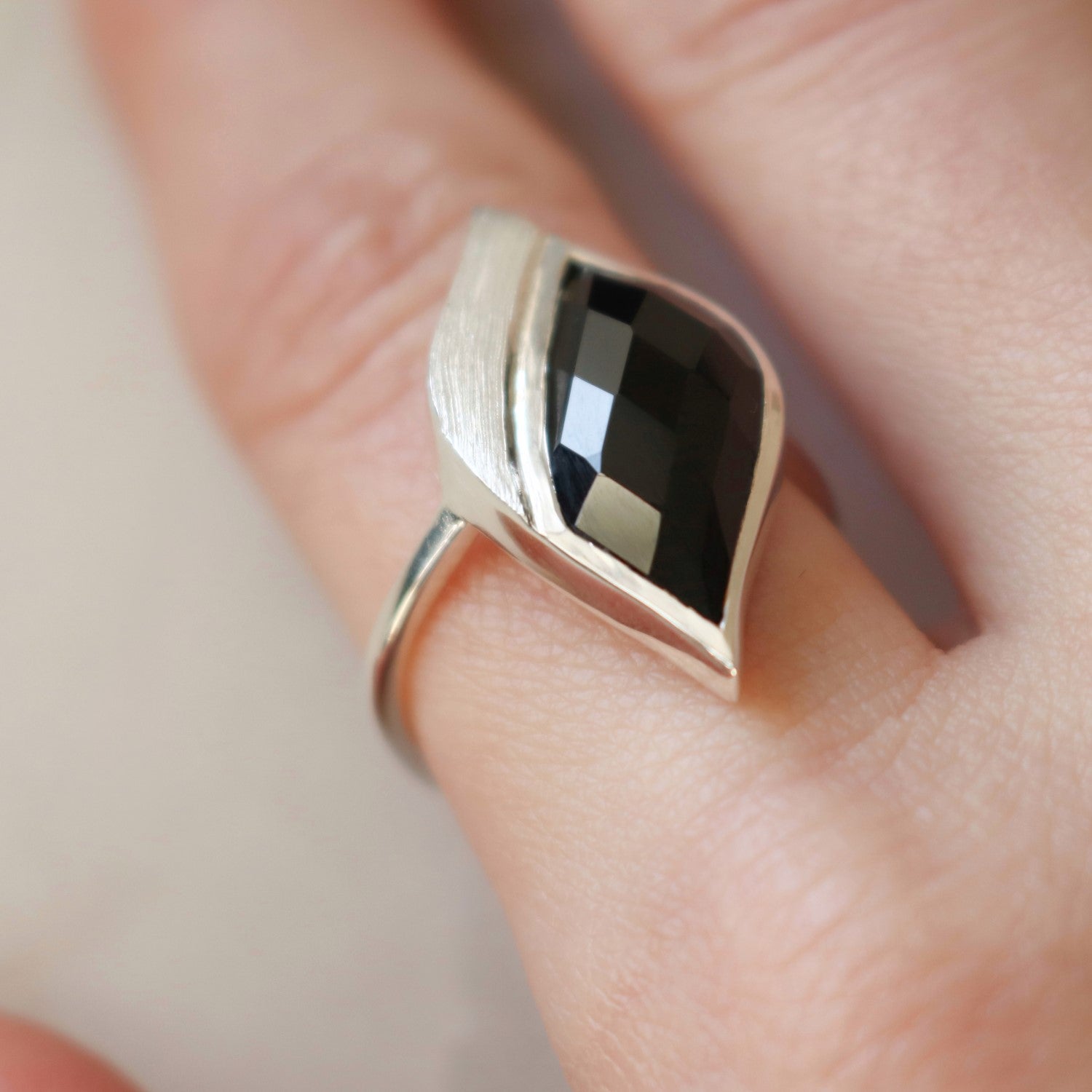 Strength Silver Onyx Ring