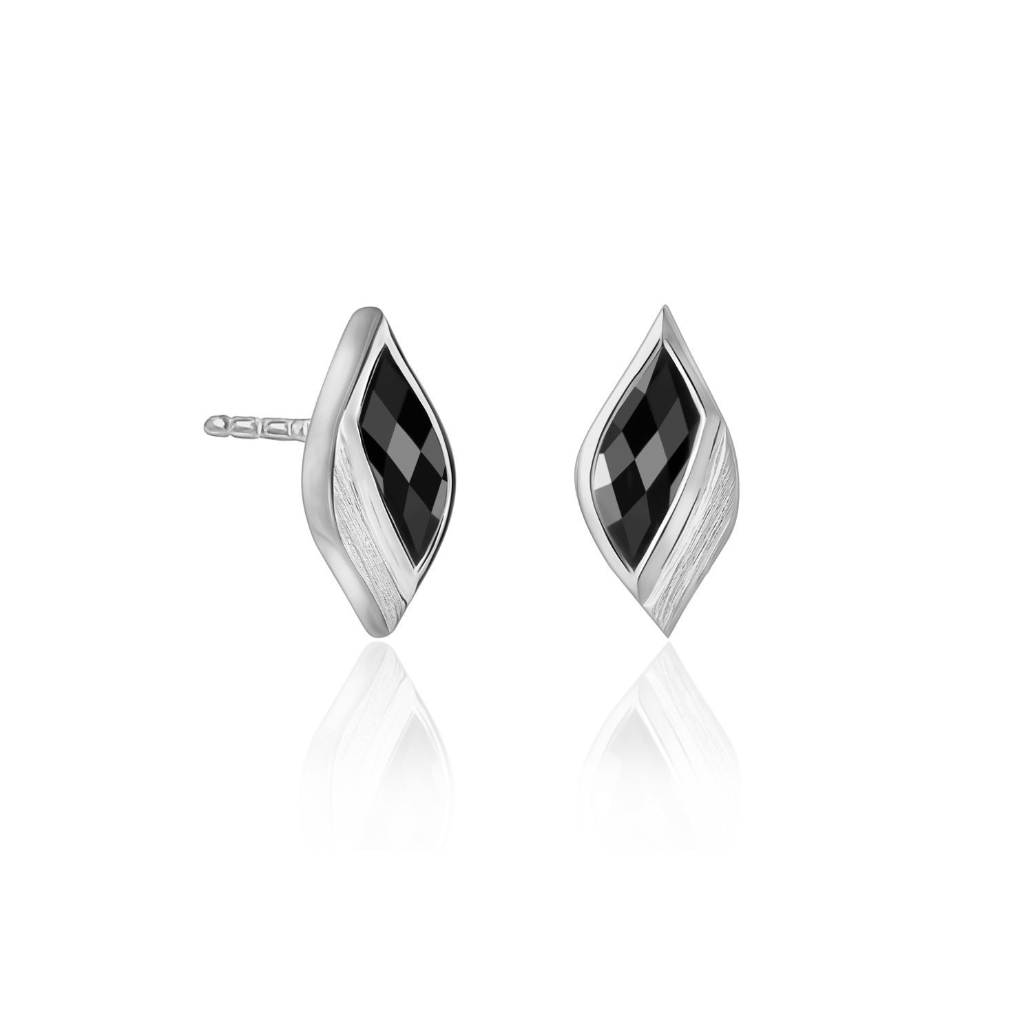 Strength Silver Onyx Stud Earrings