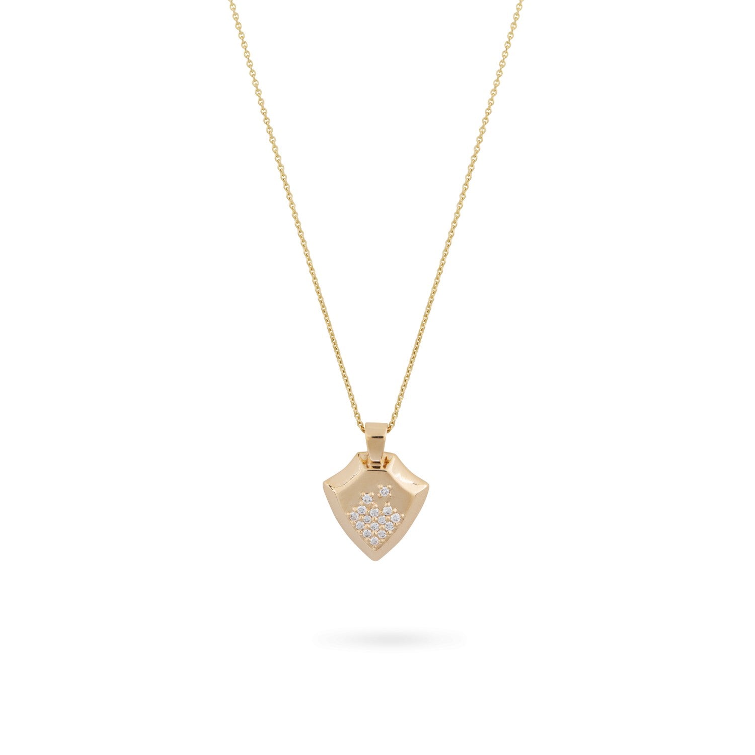 Yellow Gold Shield Necklace