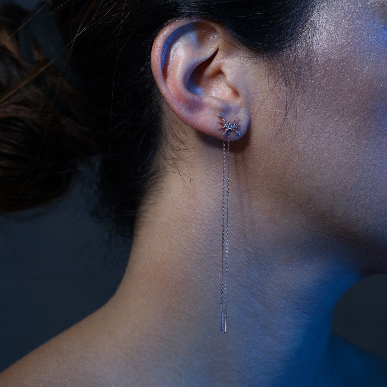 Astral Double Chain Star Earring