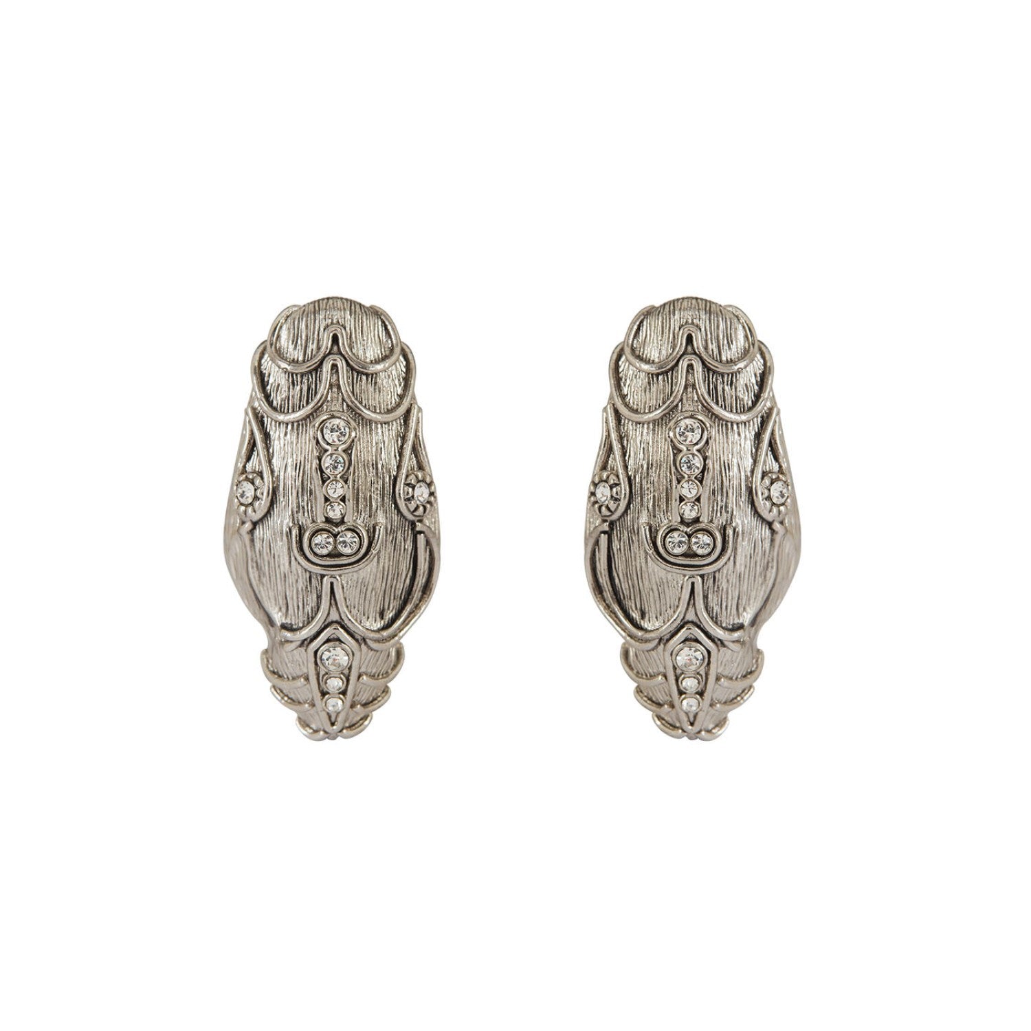 Silver Serpente Earrings - Clip Sonia Petroff Made in Italy La Maison Couture