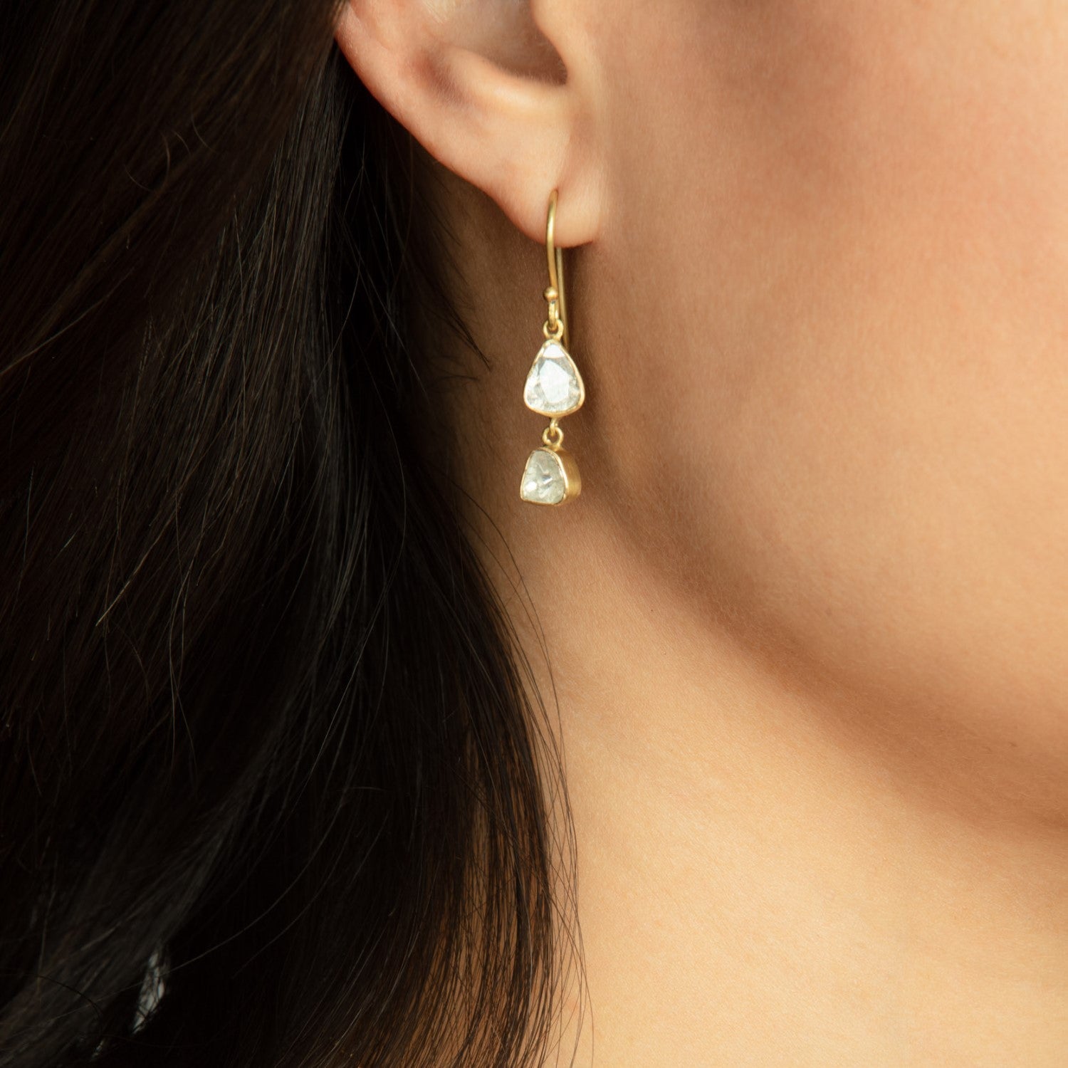 Polki Double Drop Earrings