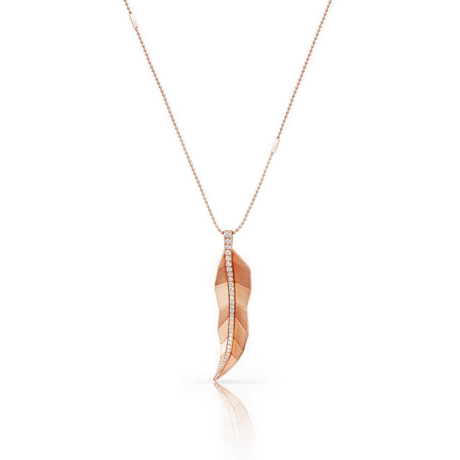 Busia Leaf Necklace - Rose Gold