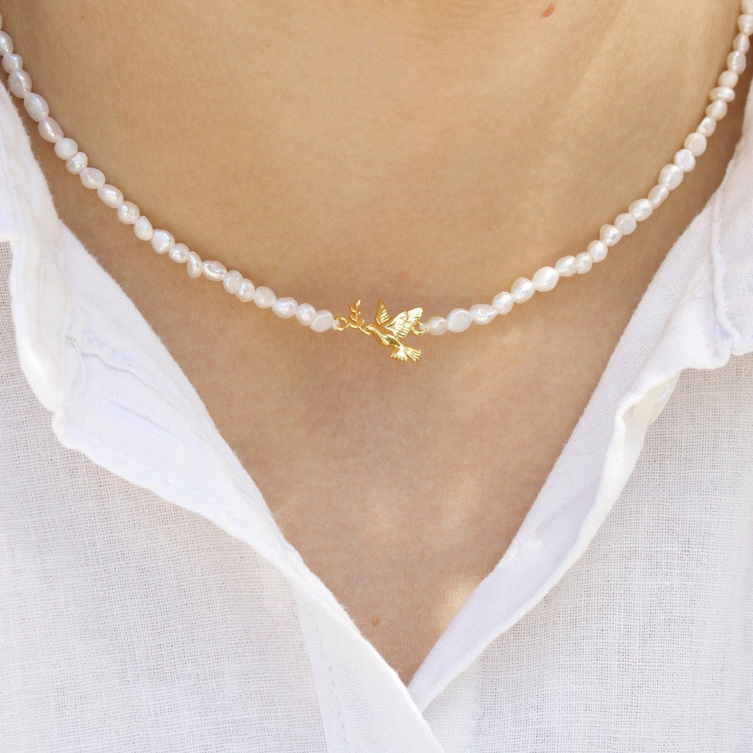 Global Goal #16: Peace Pearl Necklace