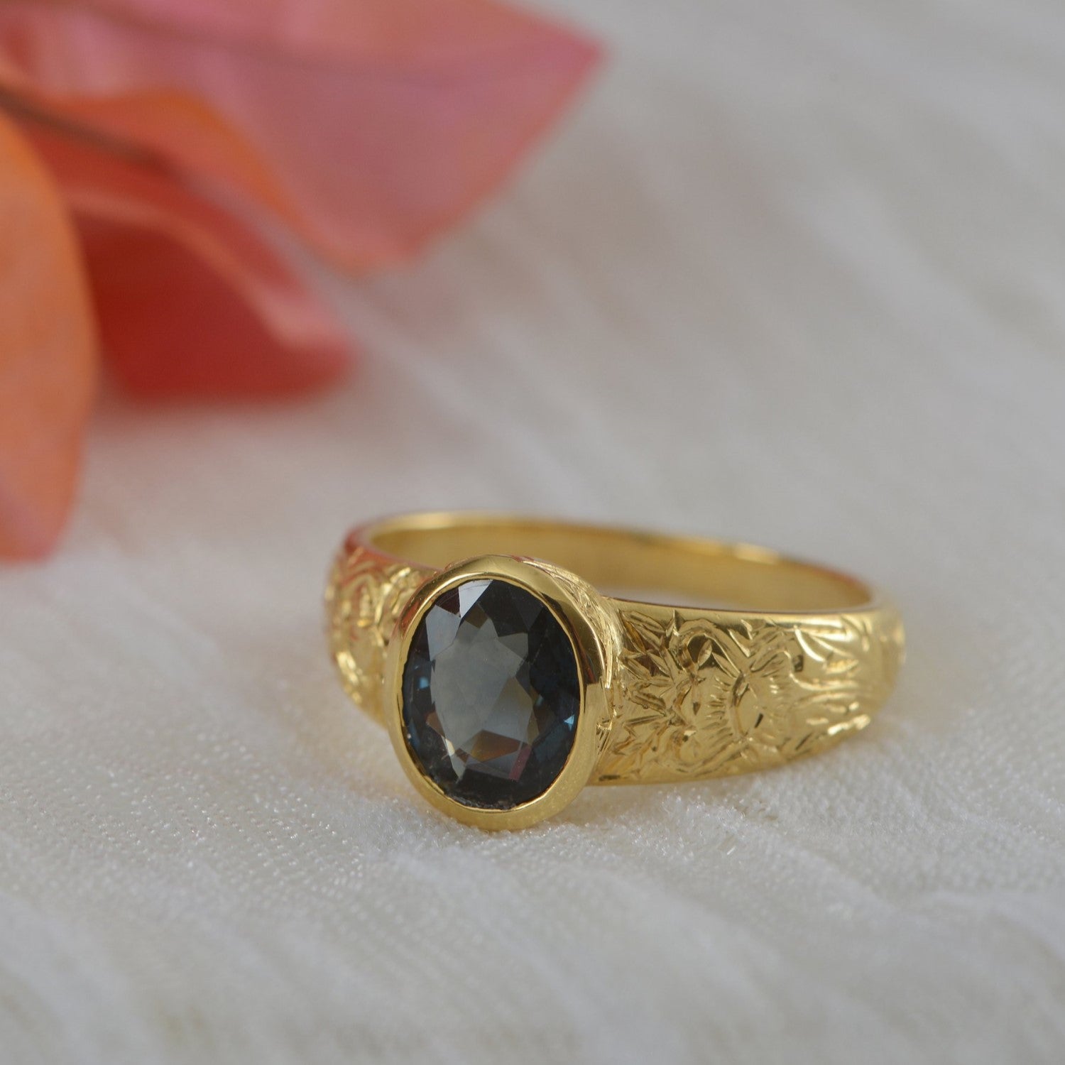 Bryn Blue Spinel Gold Ring