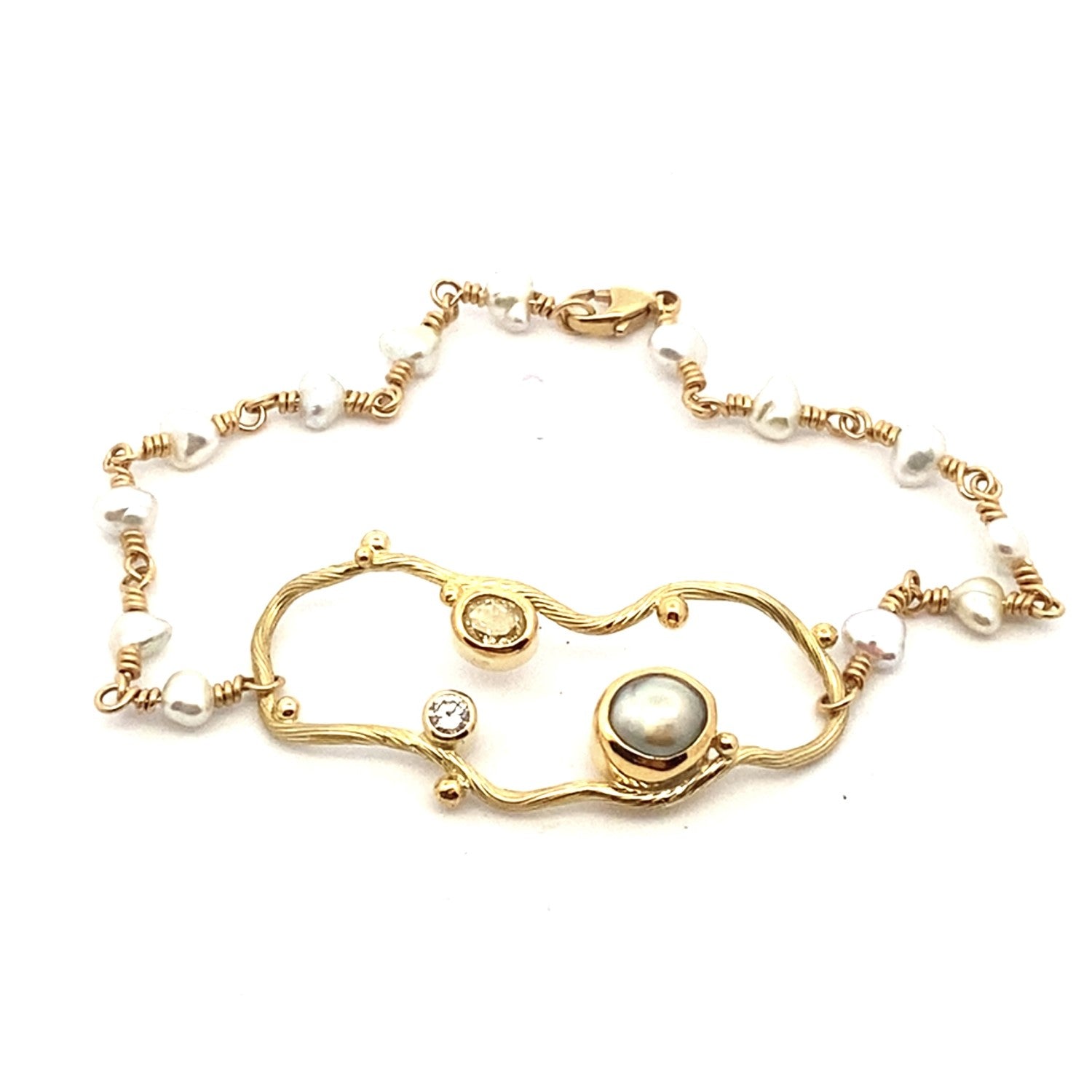 Keshi Pearl Cloud Bracelet Bergsøe Jewellery sustainable hand made jewellery from Copenhagen La Maison Couture