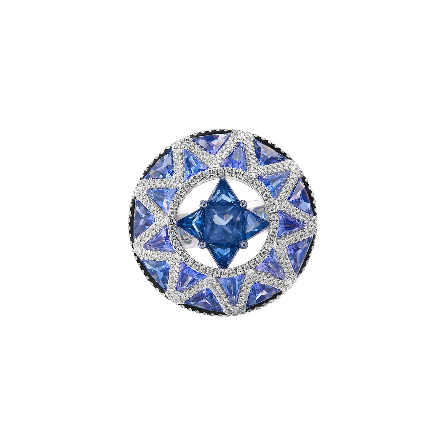 Trinity Cocktail Ring with Blue Sapphire