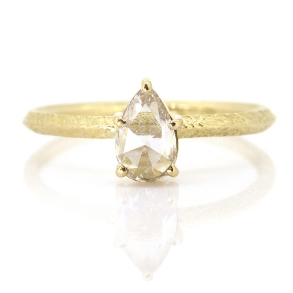 Pear Rose Cut Diamond Claw Ring by Sorrel Bay