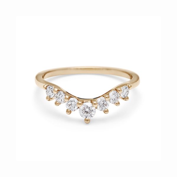 Cosmic Tiara Curve Band – White Diamonds by Anna Sheffield