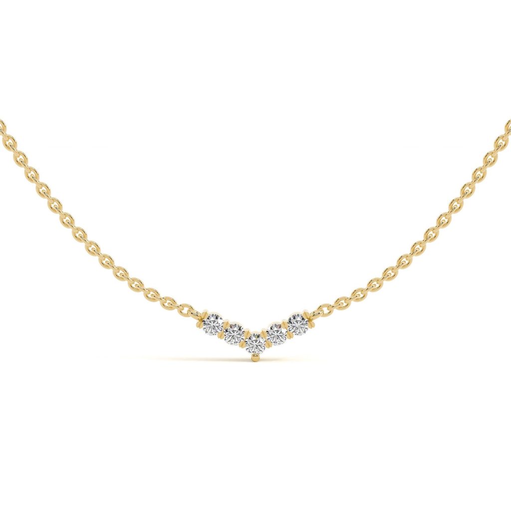 Diamond V-Shape Necklace by Sacet