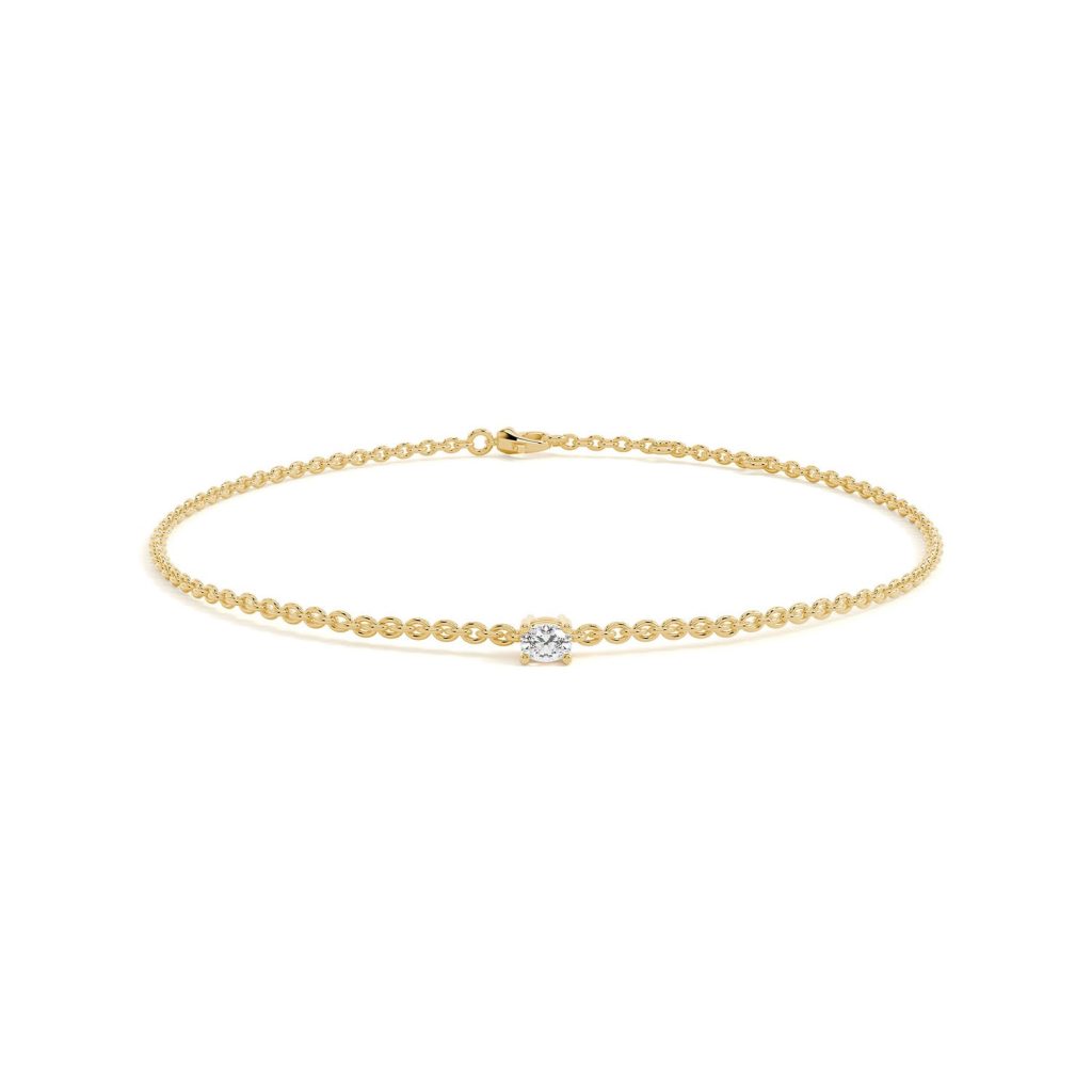 Oval Delicate Solitaire Bracelet by Sacet
