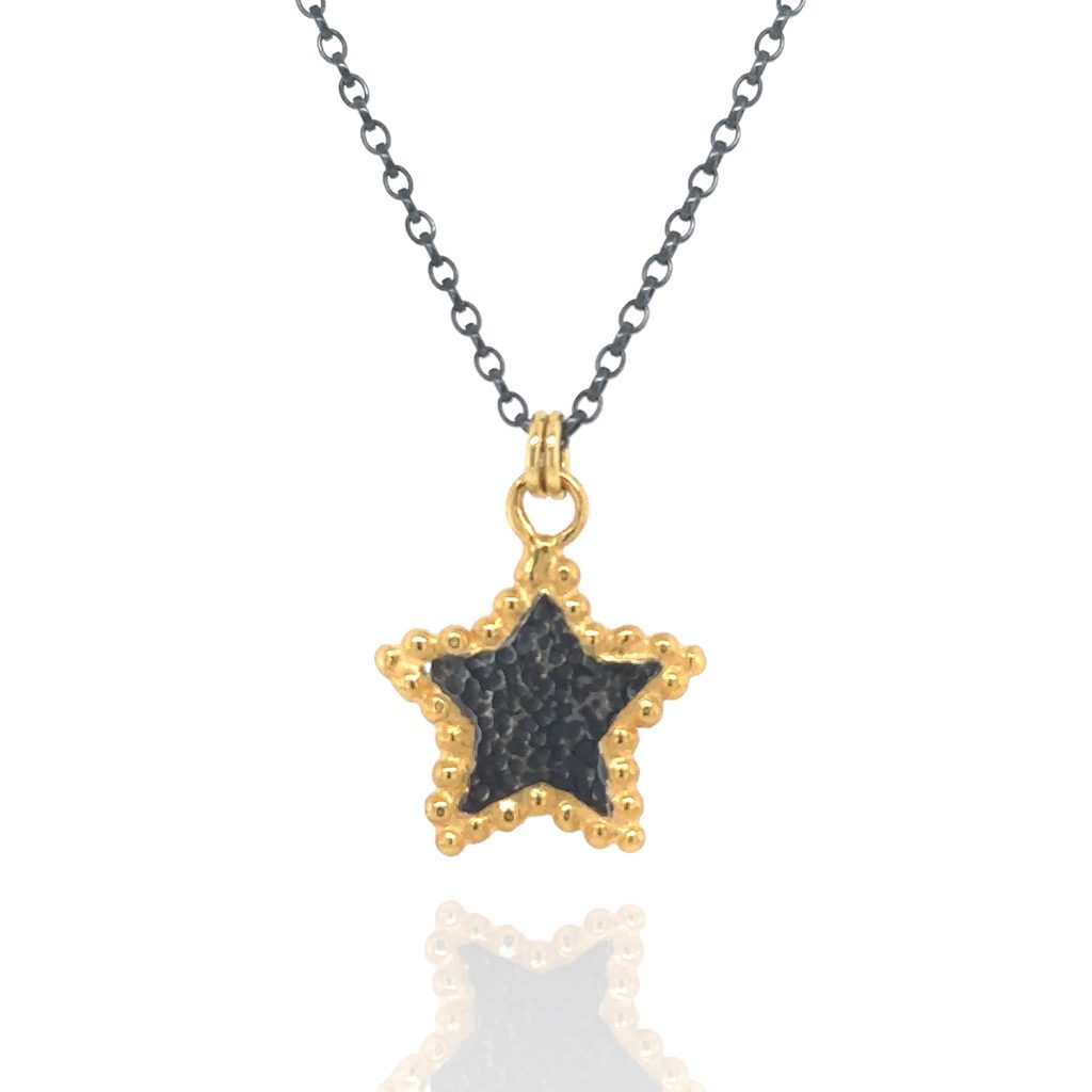 Hespe Star Pendant – Black and Gold by Ana Verdun London